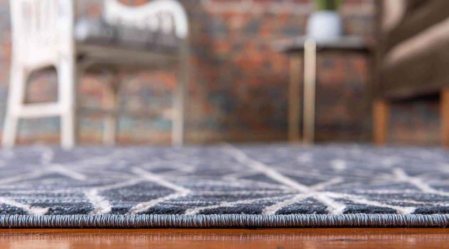 Jill Zarin Uptown Collection Area Rug - Fifth Avenue (8'  x 10' Rectangle Navy Blue/Ivory)