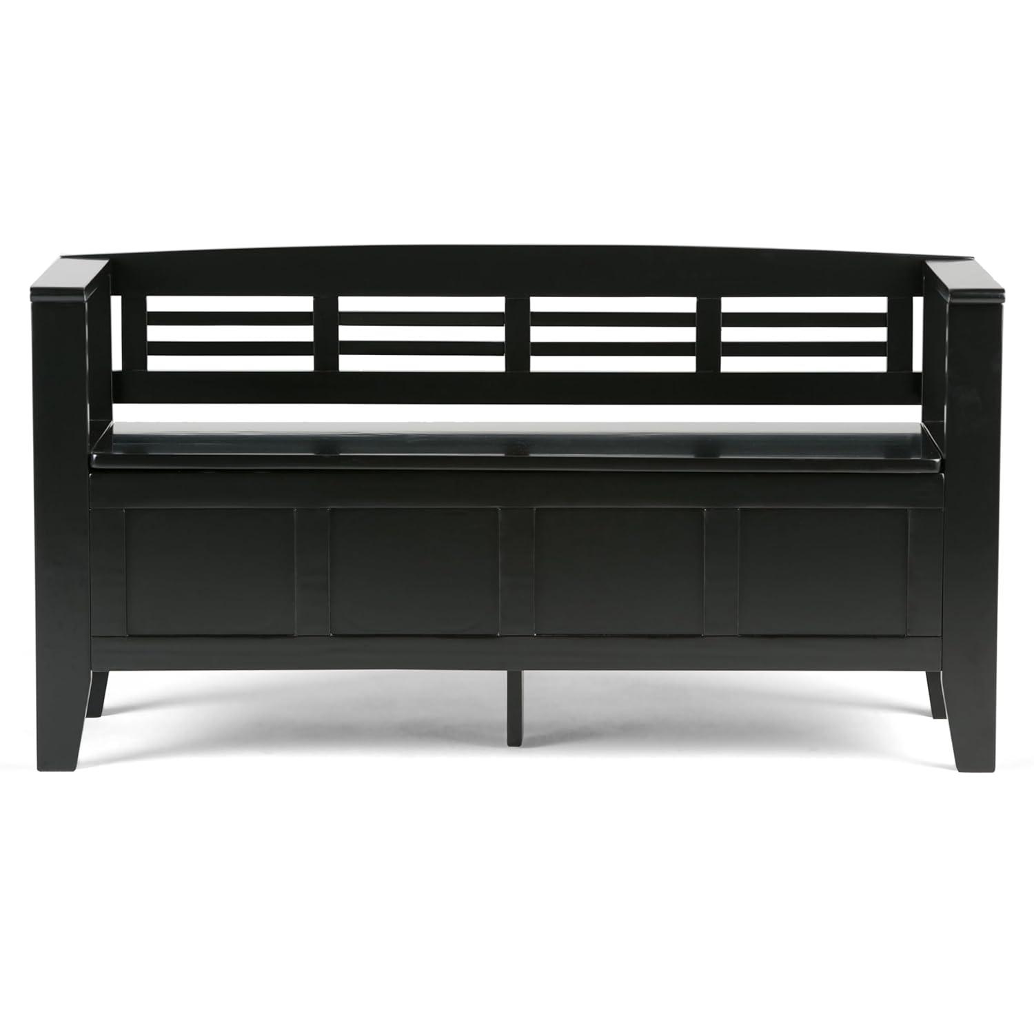 Simpli Home Adams Solid Wood Entryway Lift Top Storage Bench