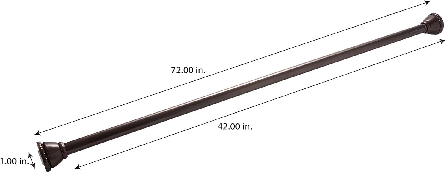 Bronze Adjustable Tension Shower Rod 42"-72"