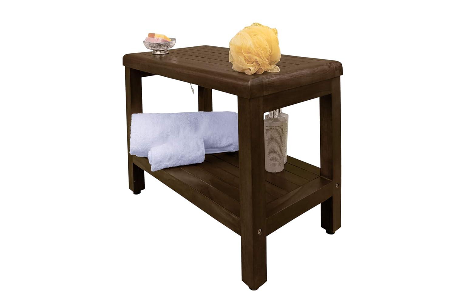 Decoteak Eleganto, Teak Shower Bench, Teak Wood Shower Bench, Teak Shower Bench, Teak Shower Stool