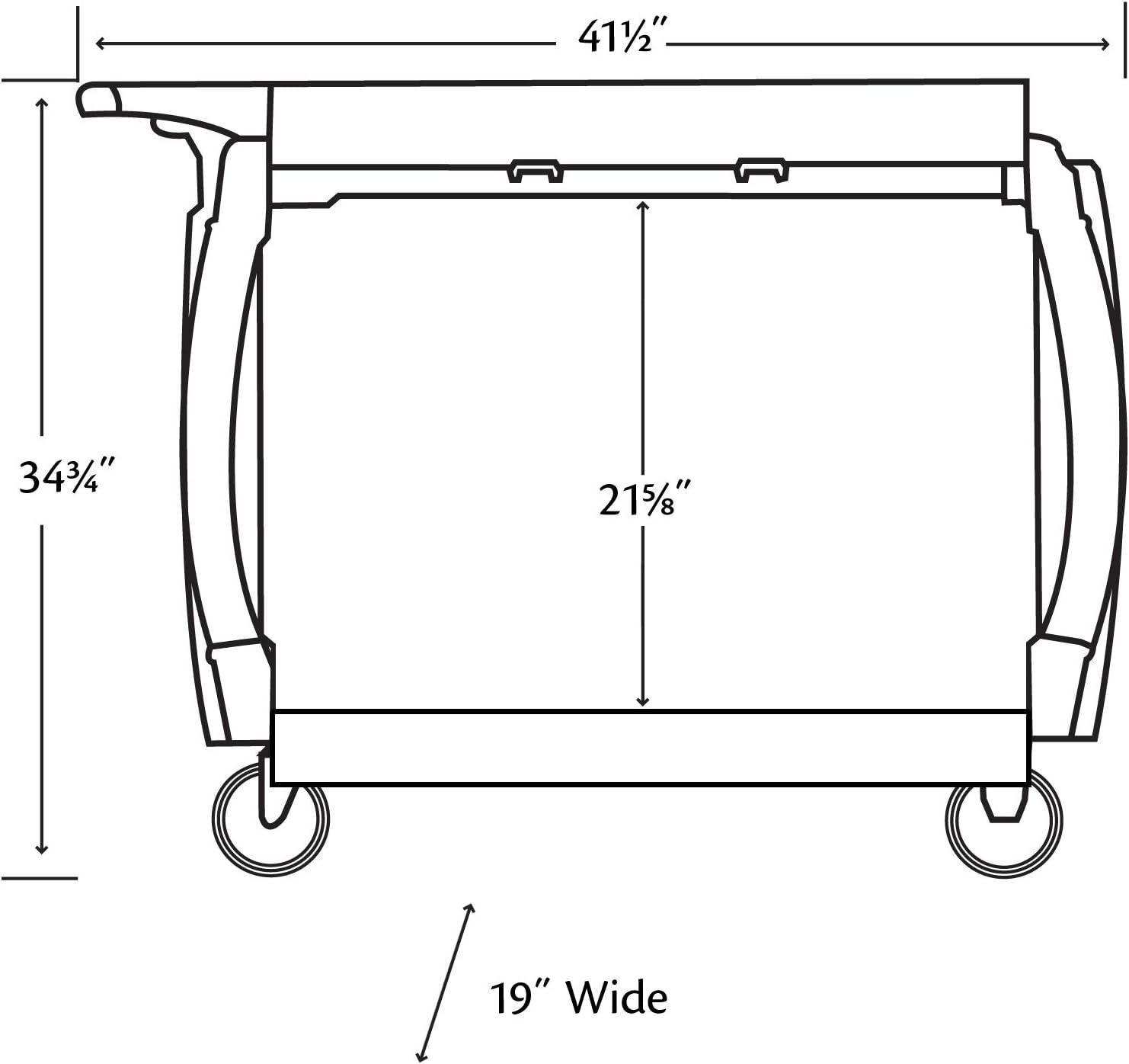 Gray Heavy Duty 2-Tier Rolling Utility Cart with Hinged Side Gates