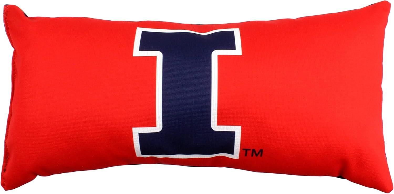 College Covers Solid Color Bolster Travel Pillow, 1 Count (Pack of 1), Illinois Fighting Illini
