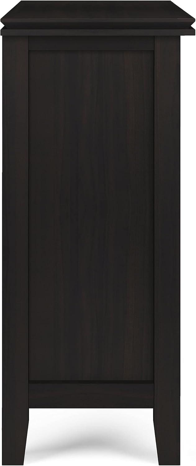 Simpli Home Artisan Solid Wood 30 inch Wide Contemporary Low Storage Cabinet in Hickory Brown