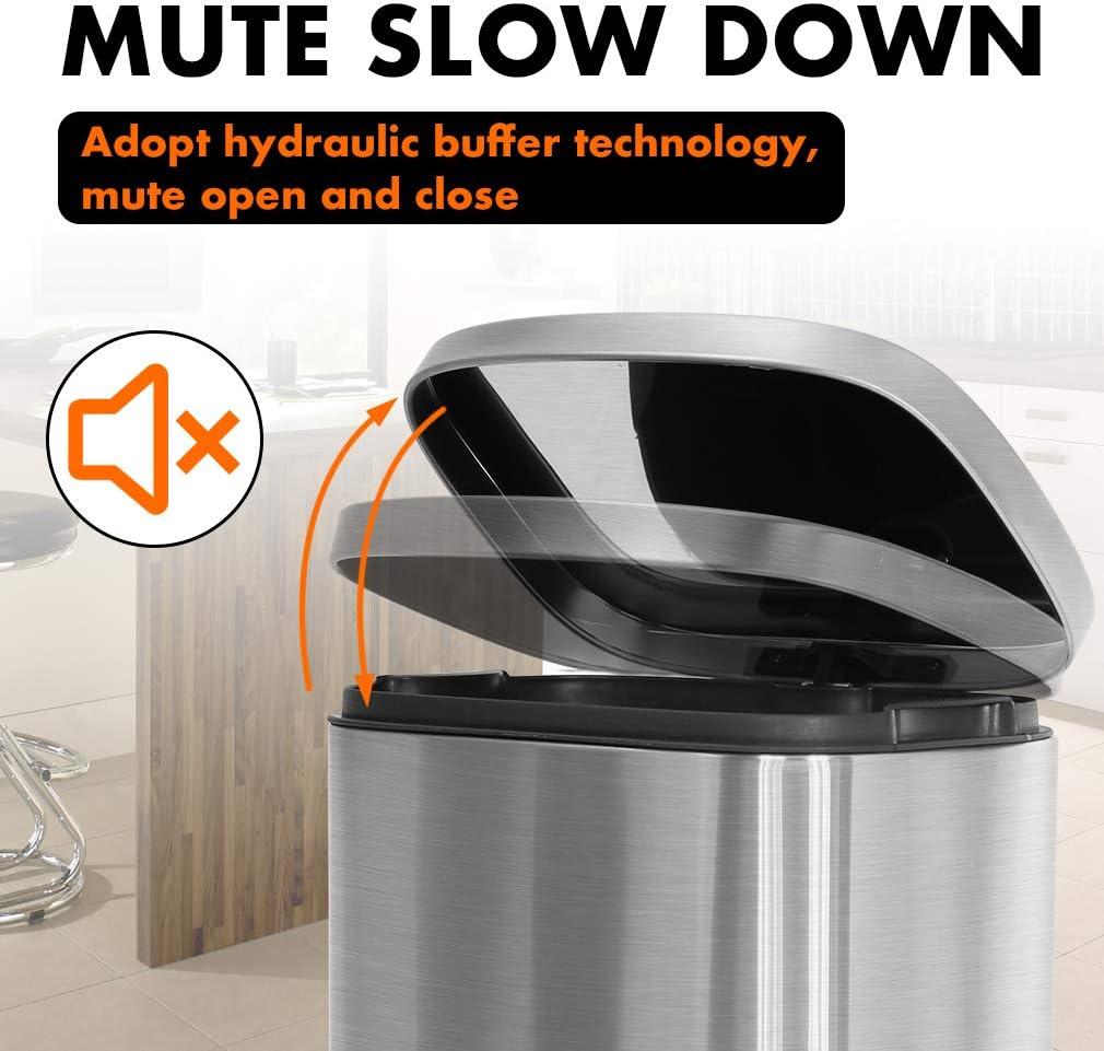 FDW Steel Step On Trash Can - 13 Gallons