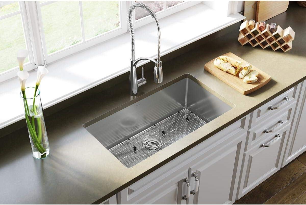 Crosstown 16 Gauge 33" L x 18" W Undermount Kitchen Sink Kit