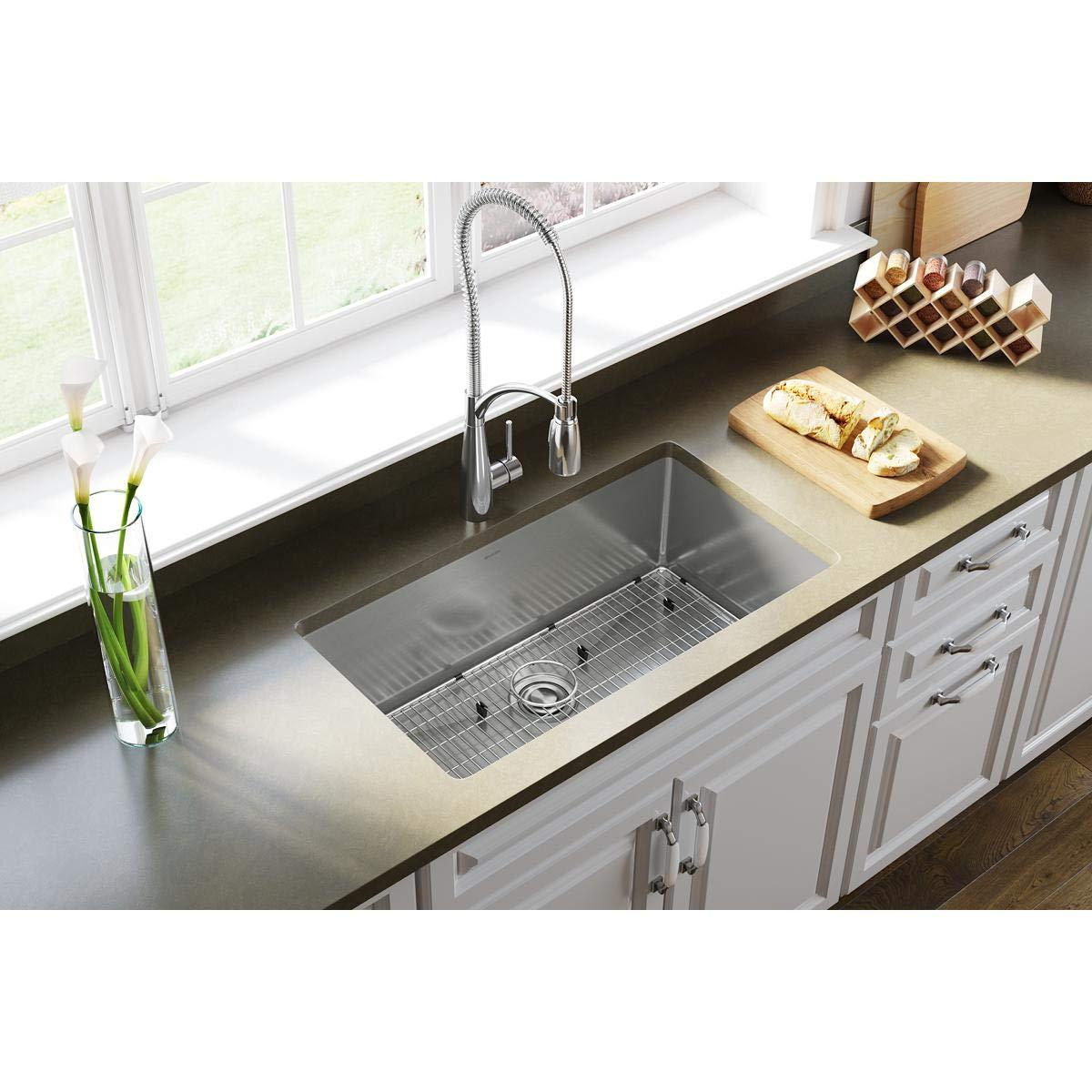 Crosstown 16 Gauge 33" L x 18" W Undermount Kitchen Sink Kit