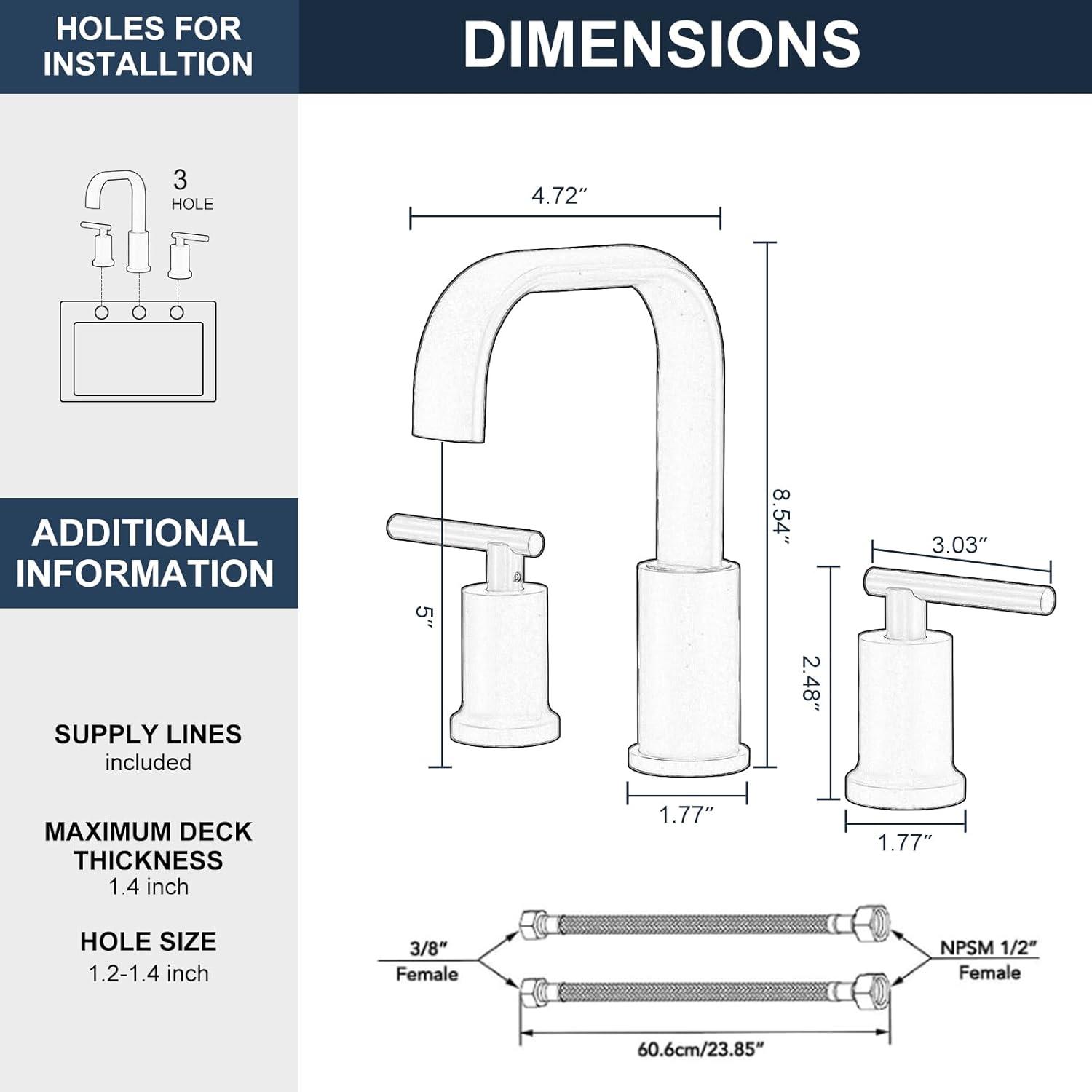 Widespread 2-handle Bathroom Faucet