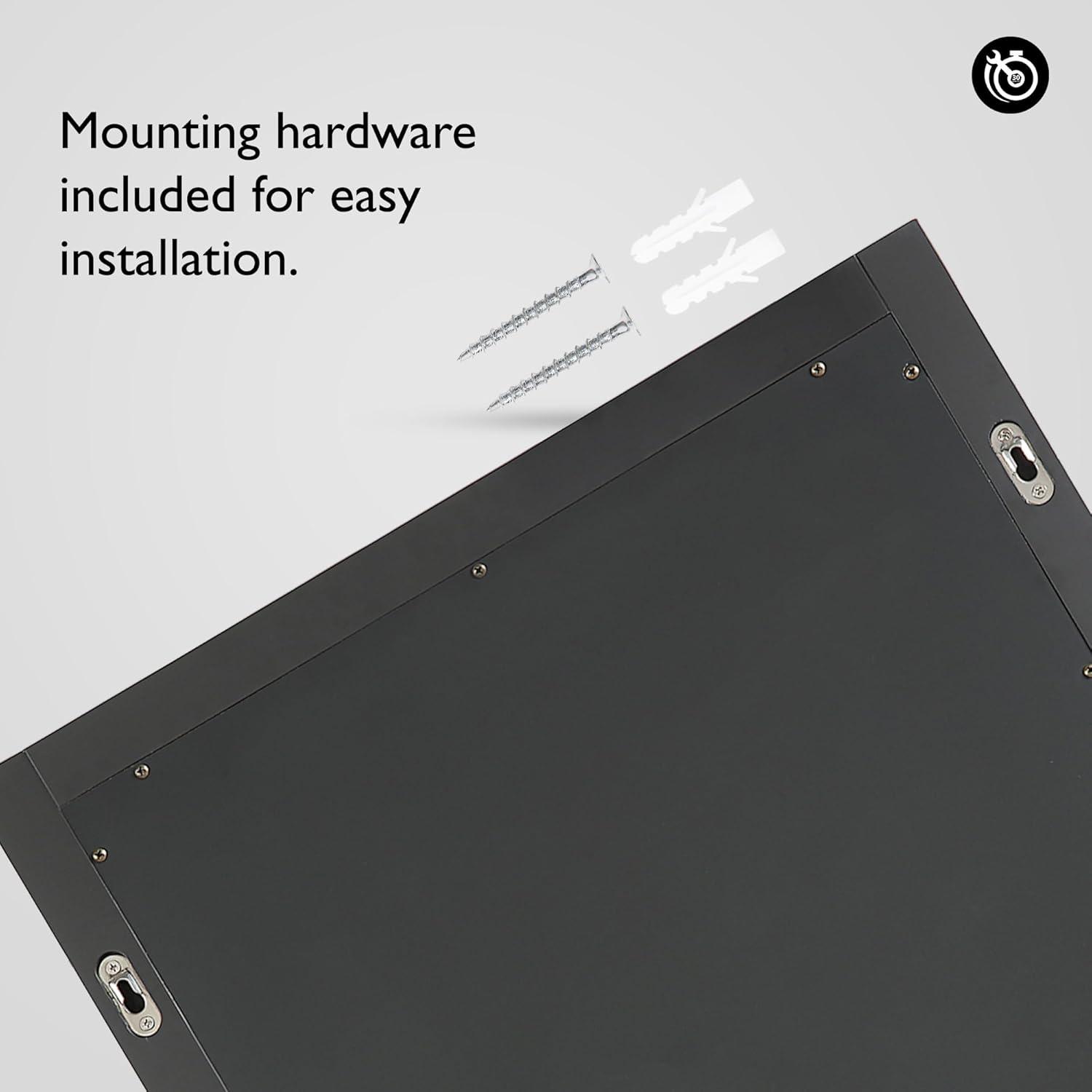 Shorewood Square Bathroom Mirror, 30" H x 30" L, Soft Matte Black, Solid Wood Framed, Decorative Vanity or Entryway Accent – Design House, 589655