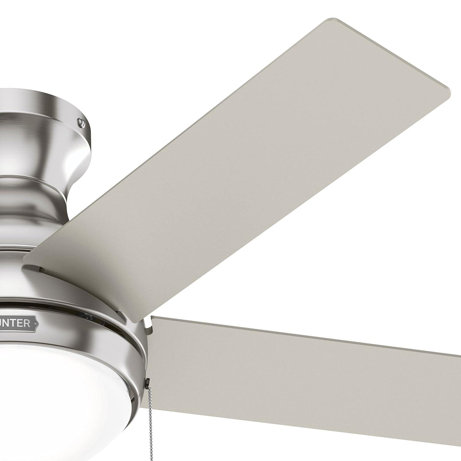 44" Aren 5 - Blade Flush Mount Ceiling Fan with Pull Chain and Light Kit Included