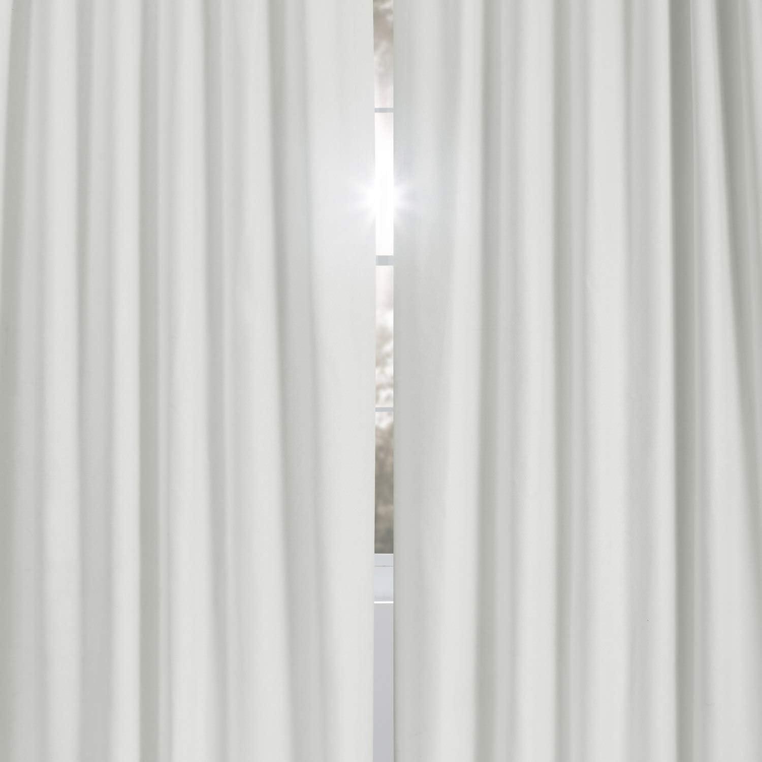 Starlight Off White Vintage Thermal Cross Linen Weave Blackout Curtain (1 Panel), Starlight Off White, 50W X 84L