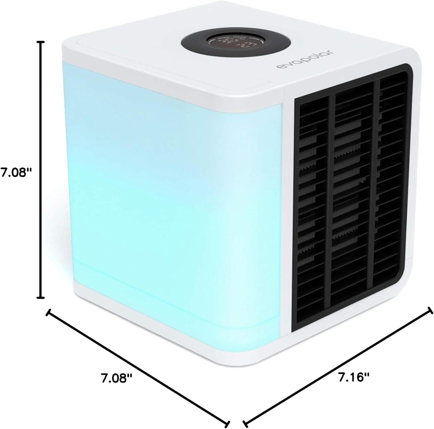 Evapolar evaLIGHT Plus Personal Portable Air Cooler, Evaporative Mini Air Cooler, Portable Air Conditioner, Humidifier, USB Connectivity and LED Light, 1000 ml