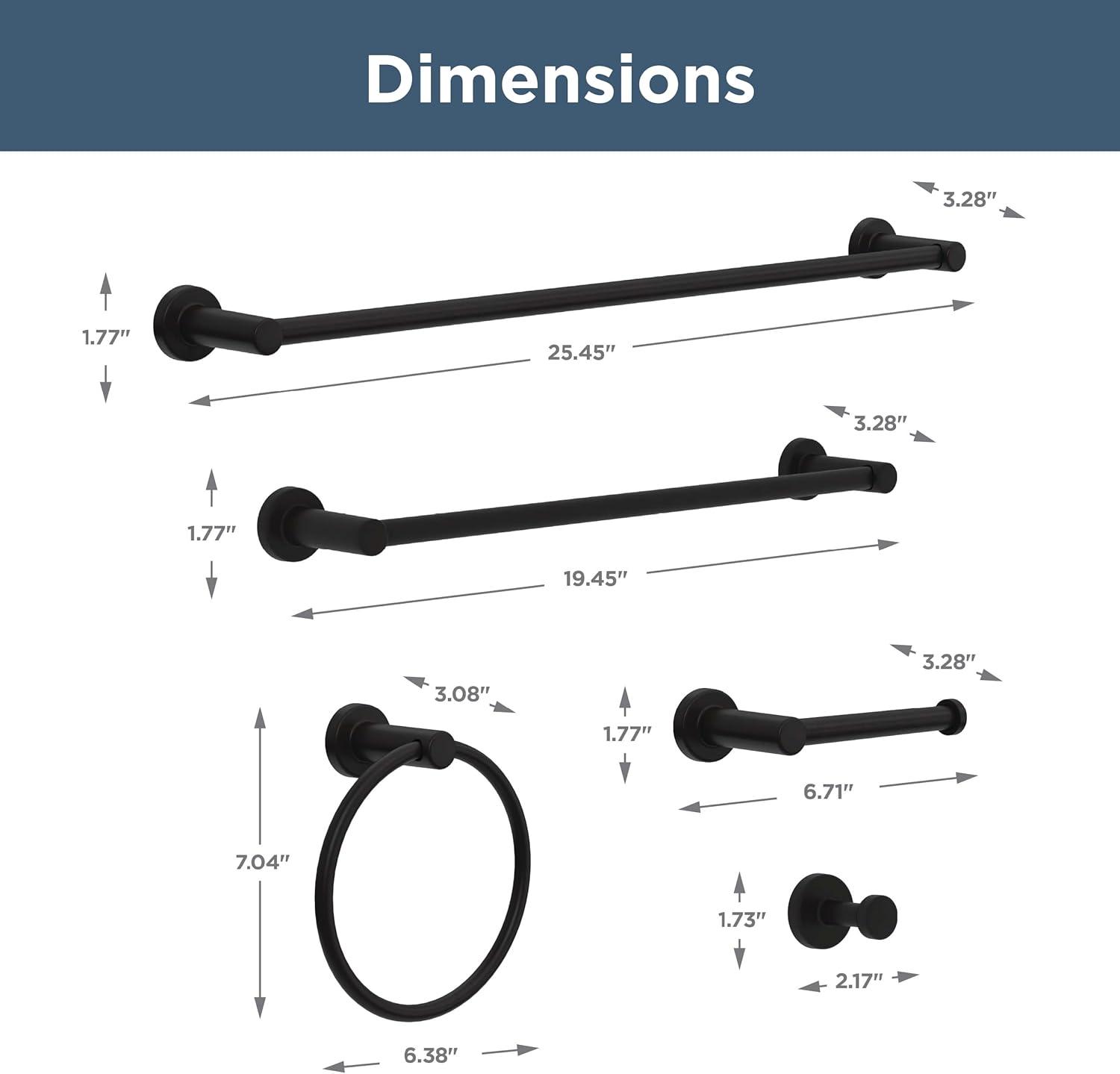 Franklin Brass 5 - Piece Bathroom Hardware Set WAK65-MB