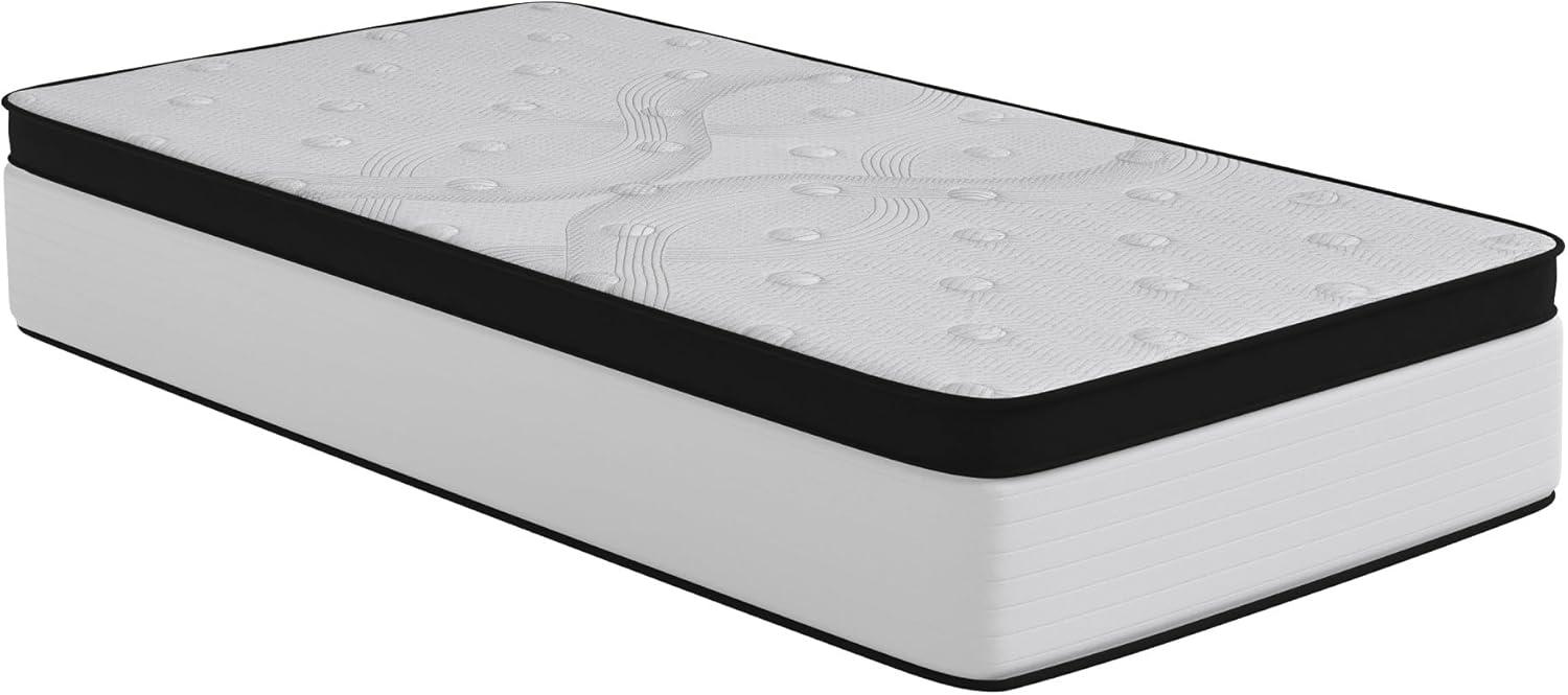 Flash Furniture Capri Comfortable Sleep Firm 12 Inch CertiPUR-US Certified Hybrid Pocket Spring Mattress, Extra Firm Feel, Durable Support, Mattress in a Box