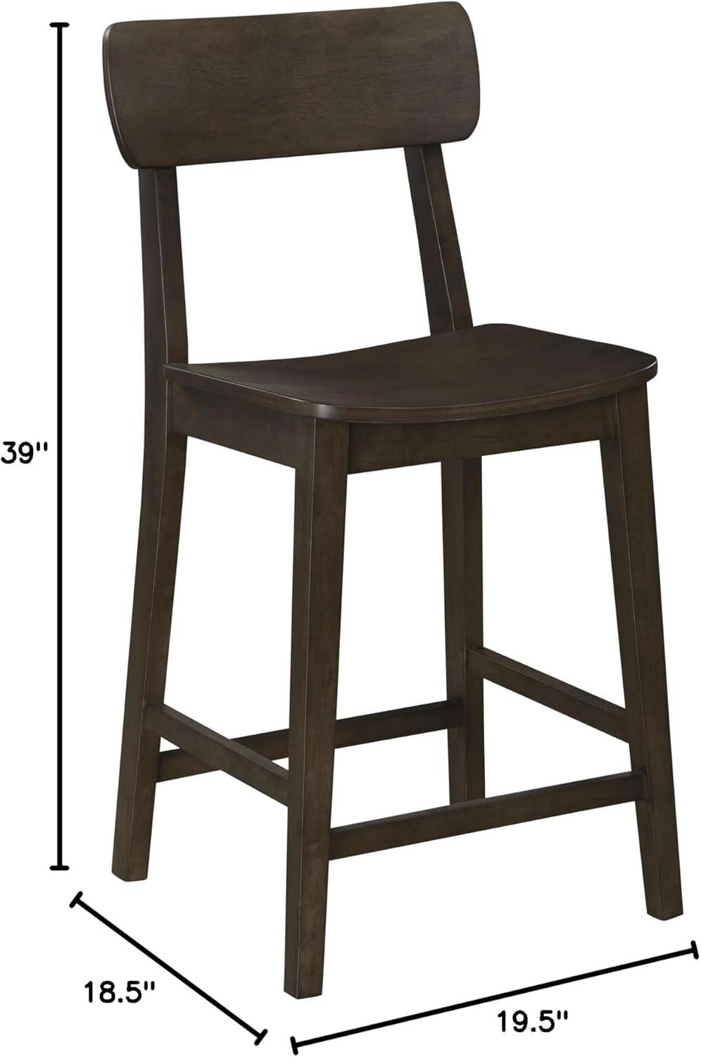 Boraam Torino Wood Counter Height Barstool Carbonite Finish