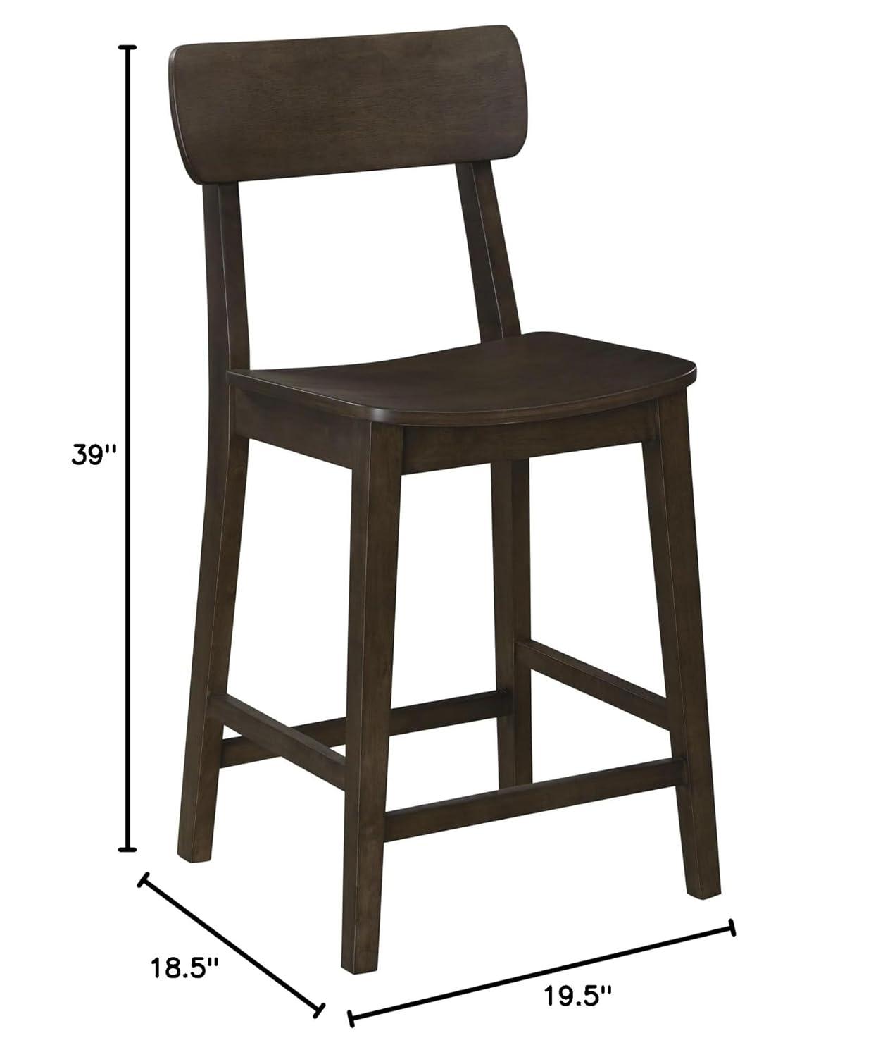 Boraam Torino Wood Counter Height Barstool Carbonite Finish