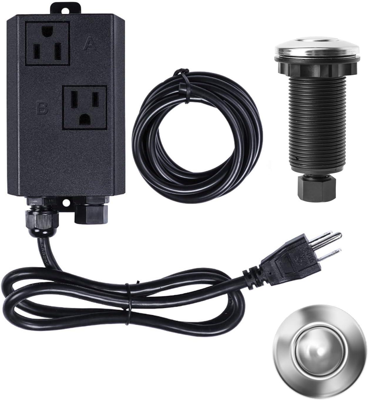 Stainless Steel Single Outlet Garbage Disposal Air Switch Kit