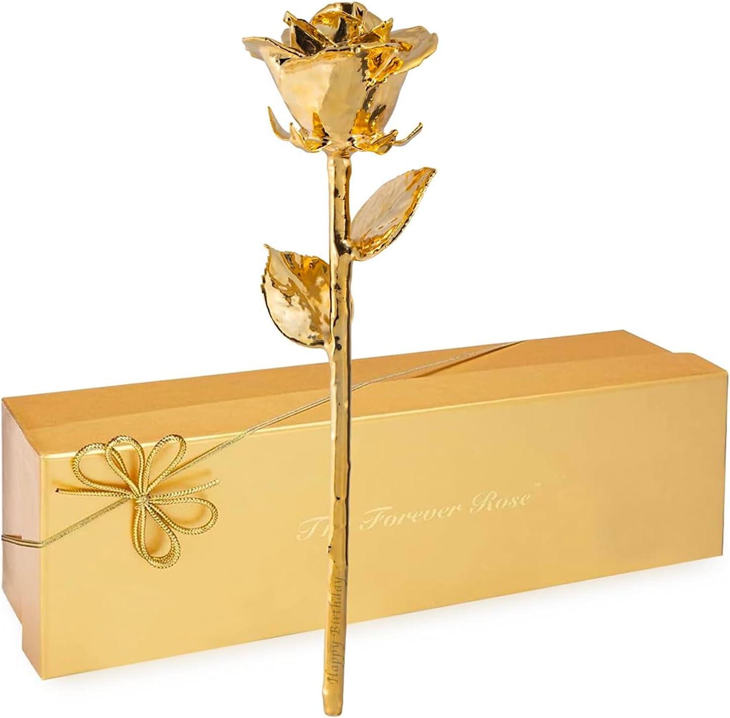 24K Gold Dipped Rose, Unique & Everlasting Real Hand Dipped in 24K Gold Rose, 11” to 12”