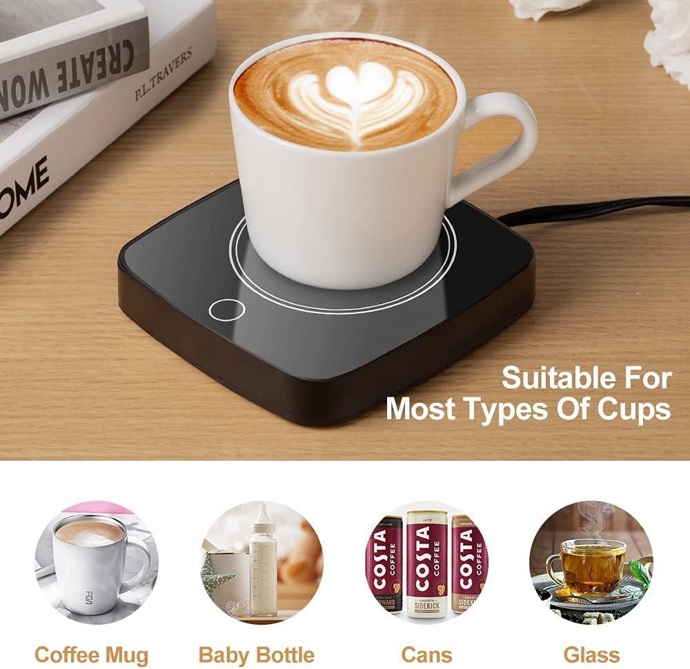 Coffee Mug Warmer Waterproof Smart Cup Warmer with 3 Temperature Setting for Warming & Heating Coffee, Beverage, Milk, Tea and Hot Chocolate (Black)