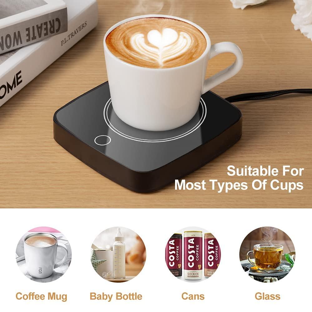 Coffee Mug Warmer Waterproof Smart Cup Warmer with 3 Temperature Setting for Warming & Heating Coffee, Beverage, Milk, Tea and Hot Chocolate (Black)