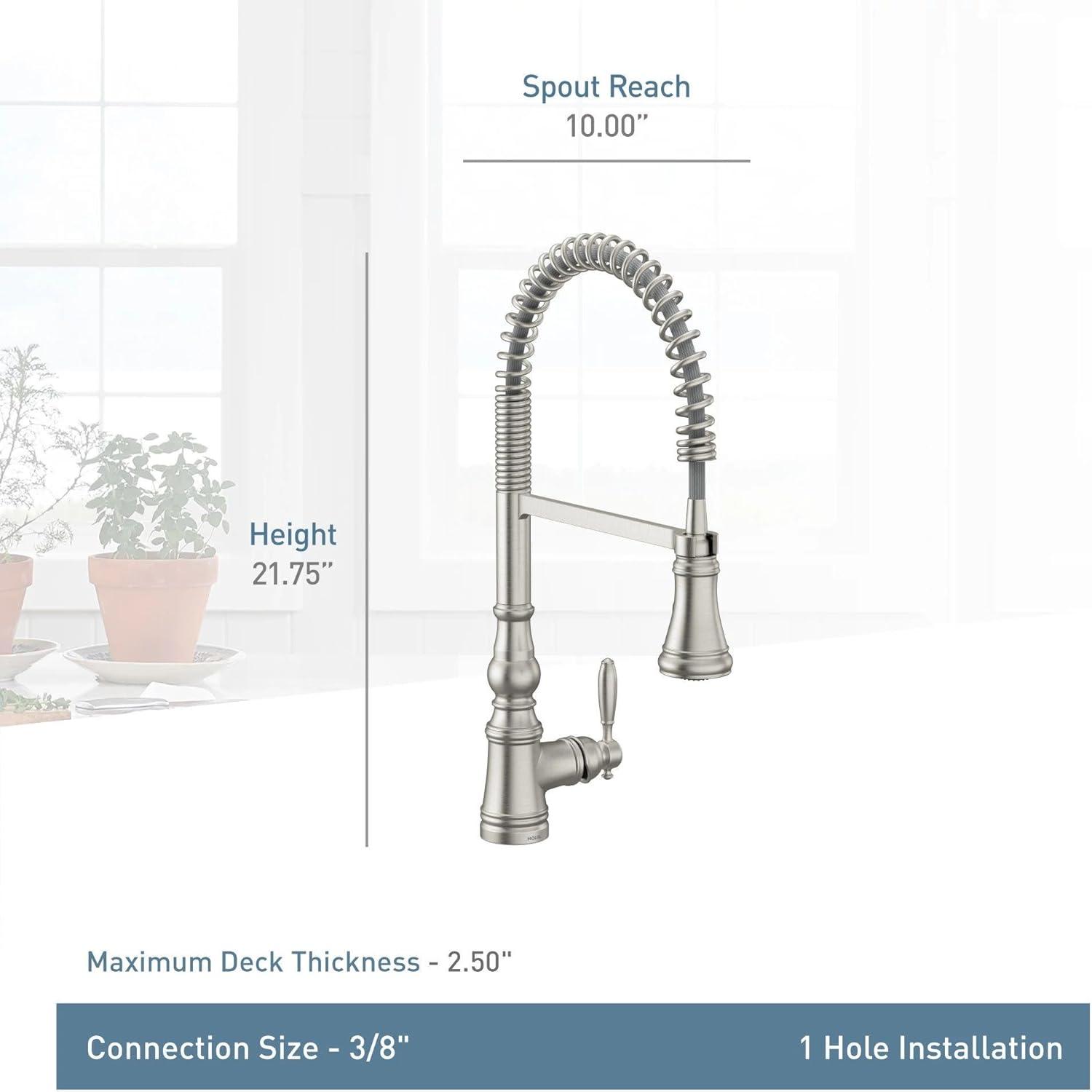 Moen Weymouth Pre-Rinse Spring Pull-Down Single Handle Kitchen Faucet