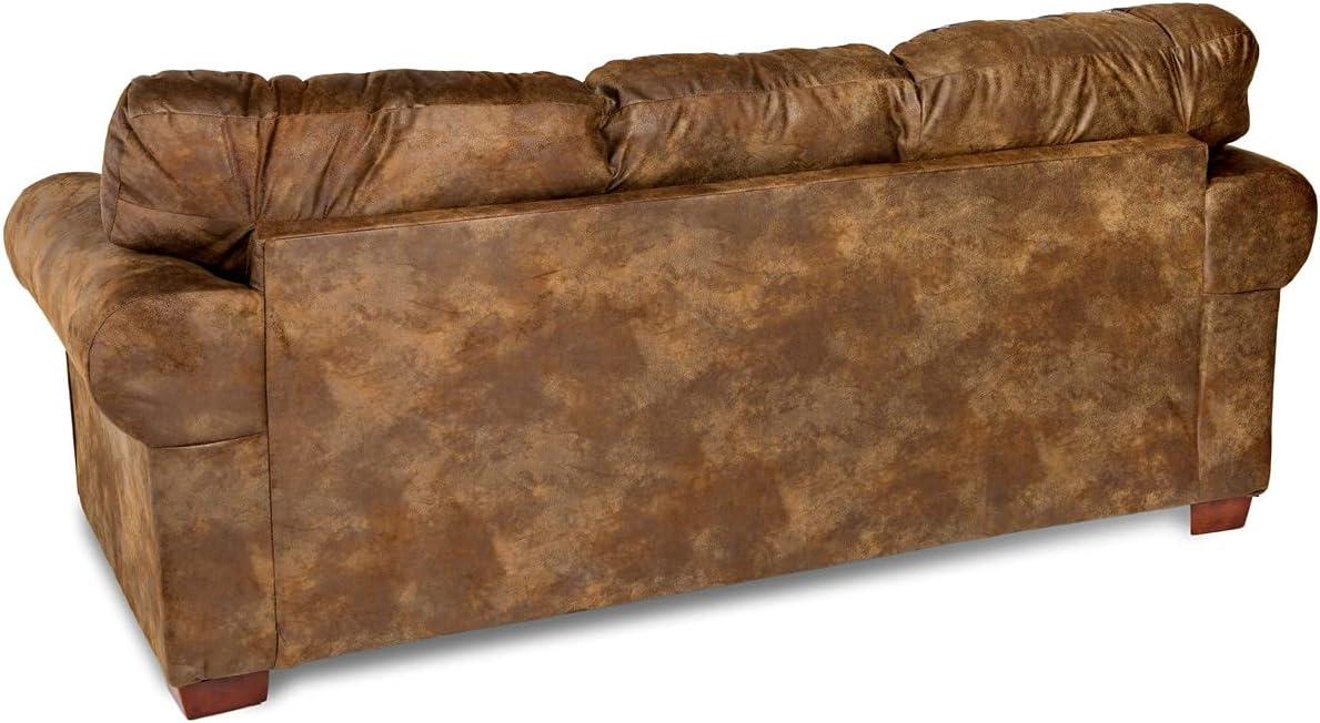 American Furniture Classics Traditional Microfiber Wild Horses Sofa in Brown