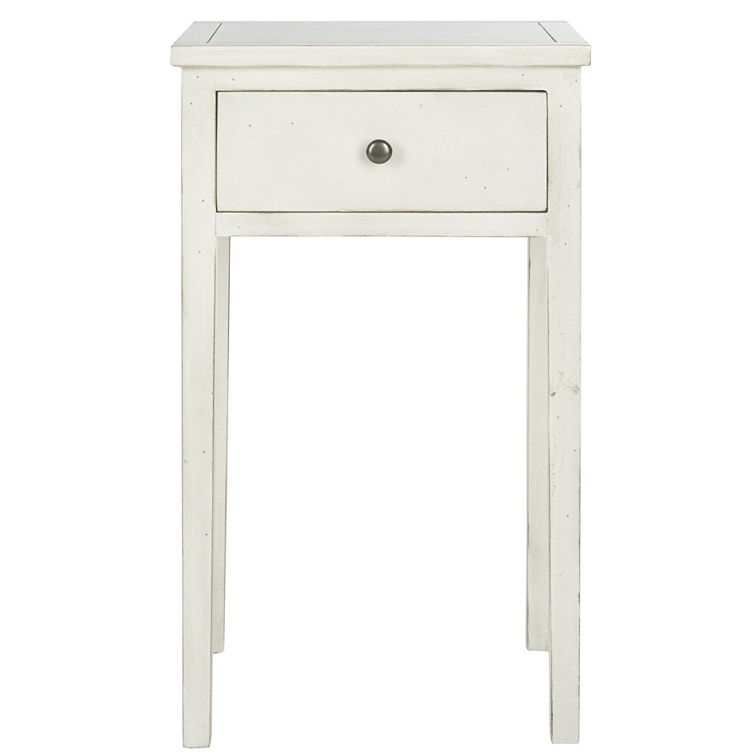 SAFAVIEH Abel Nightstand With Storage Drawer White Birch
