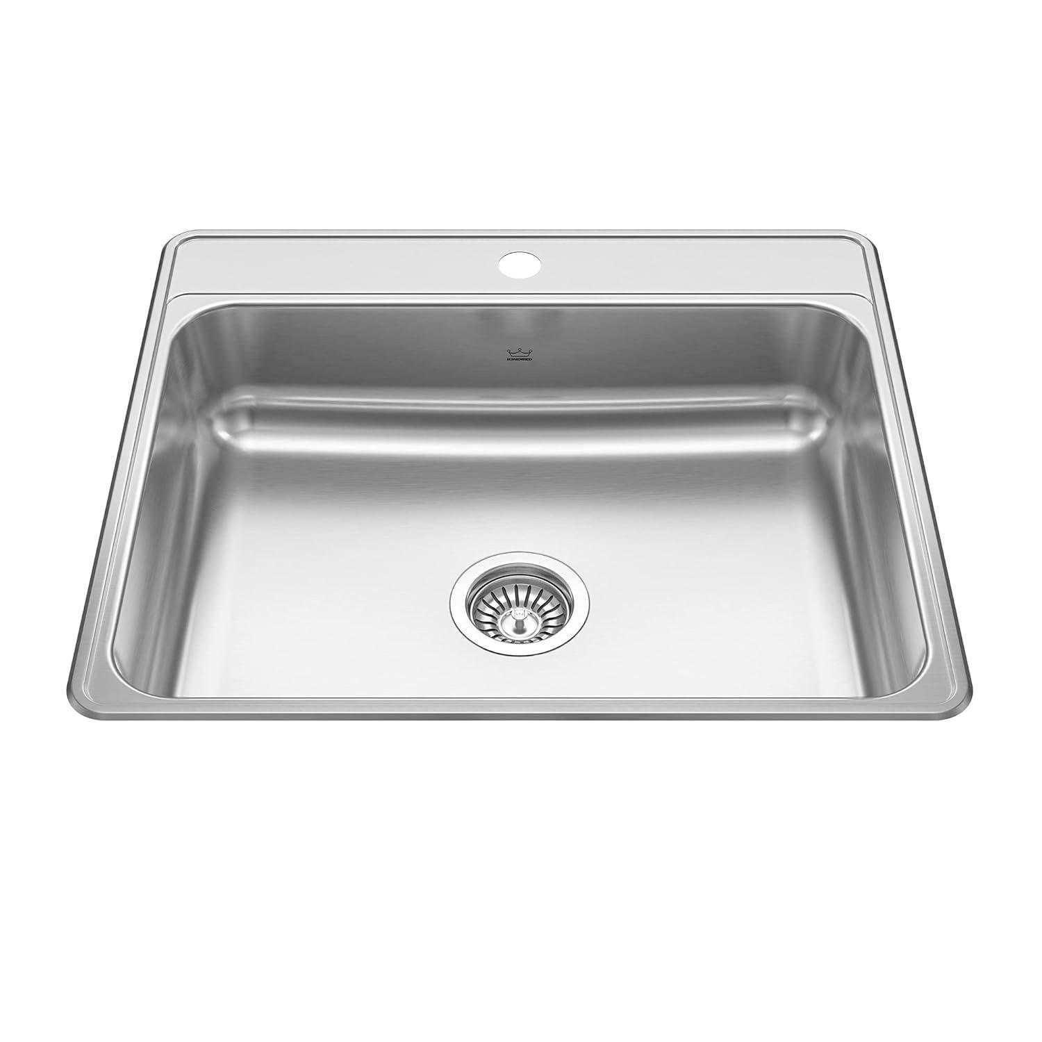 Kindred Creemore 25'' L Drop-In Single Bowl Stainless Steel Kitchen Sink CSLA2522-7-1N
