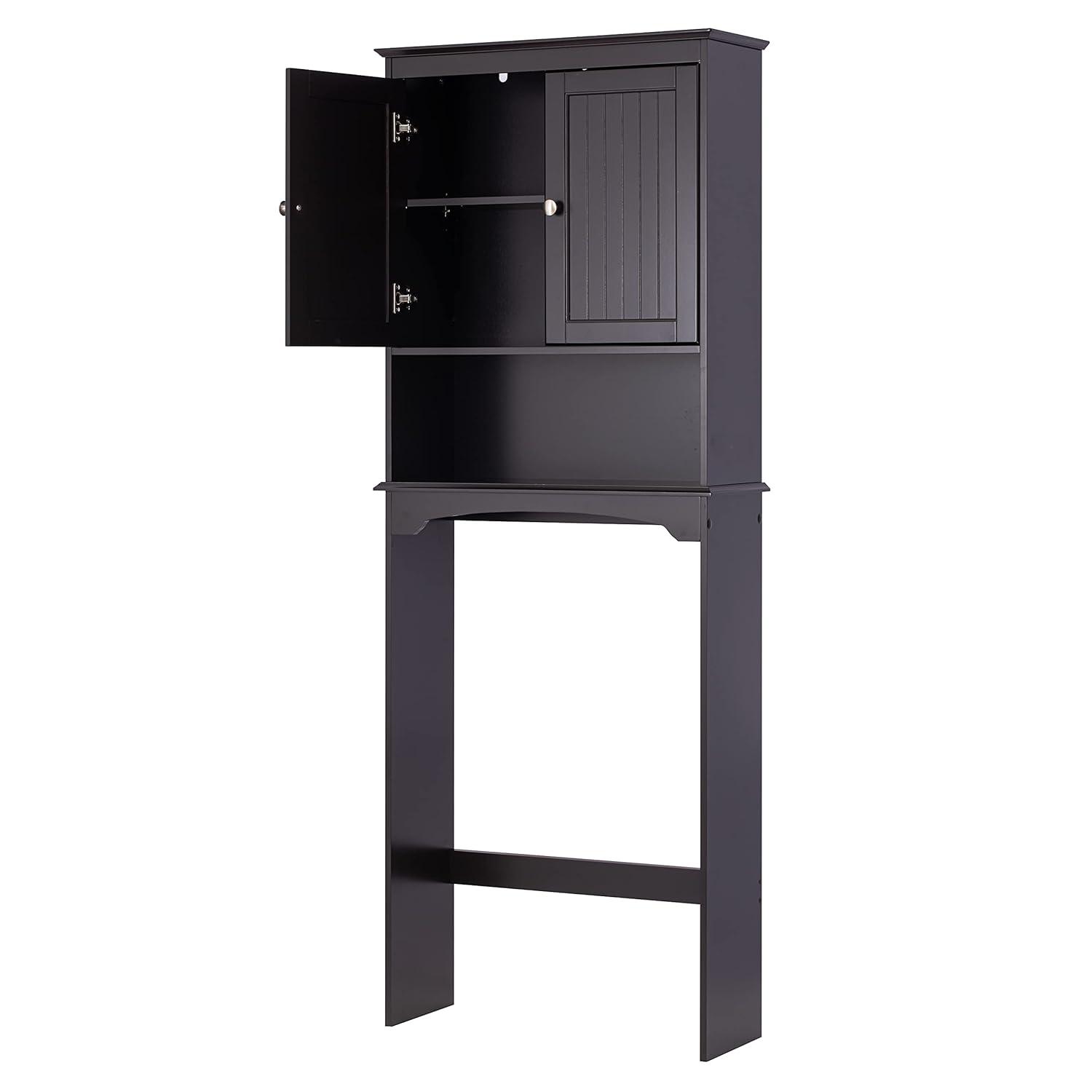 Spirich Home Bathroom Shelf Over-The-Toilet, Bathroom SpaceSaver, Bathroom Storage Cabinet Organizer, Espresso