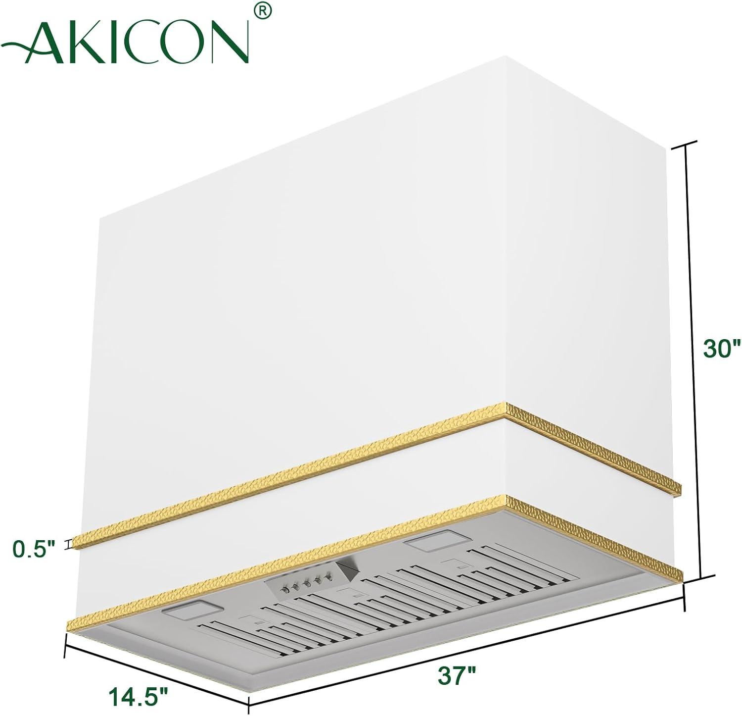 Akicon Akicon 36" Stainless Steel 600 CFM Ducted (Vented) Wall Mounted Required Range Hood AK-HS36HB-SWG