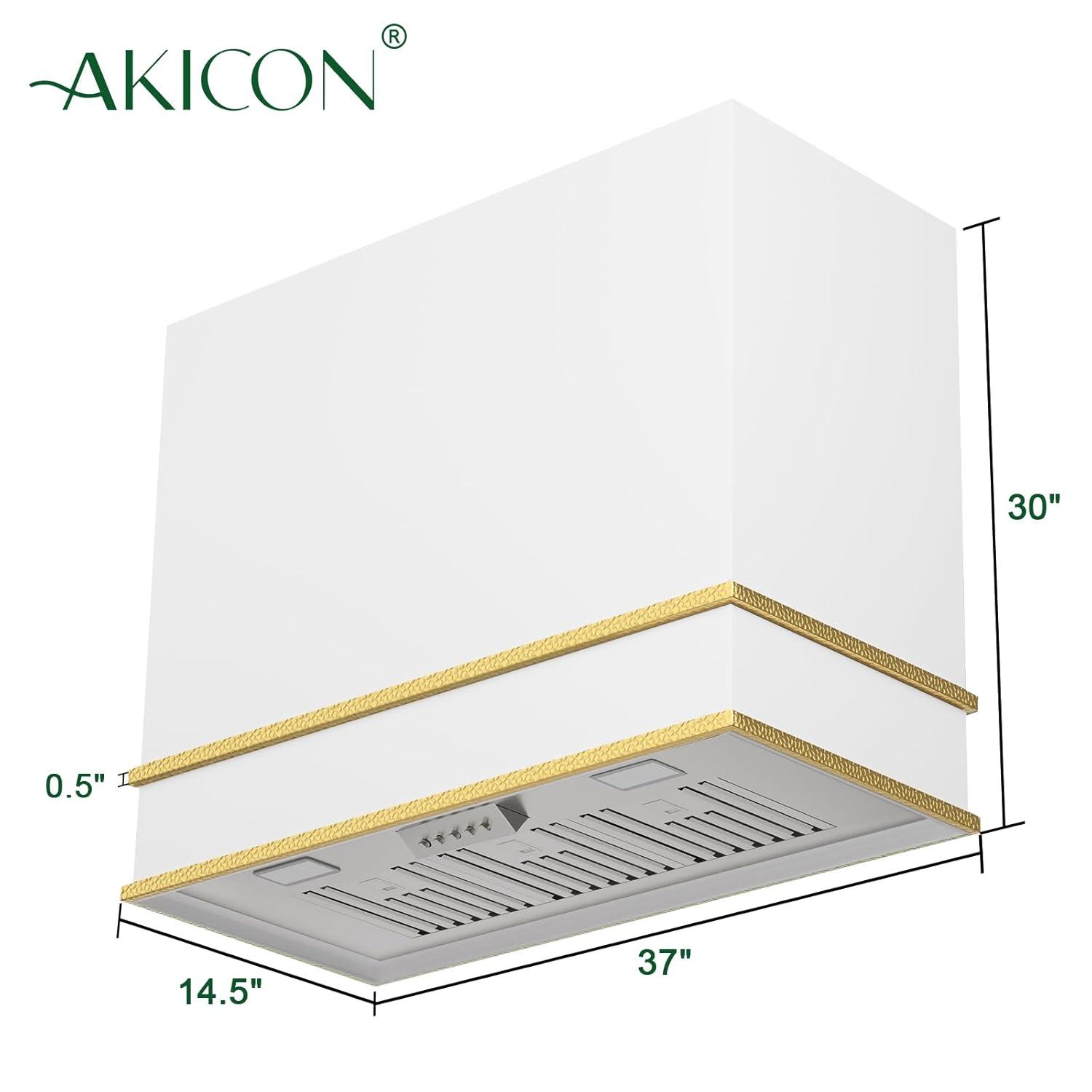Akicon Akicon 36" Stainless Steel 600 CFM Ducted (Vented) Wall Mounted Required Range Hood AK-HS36HB-SWG