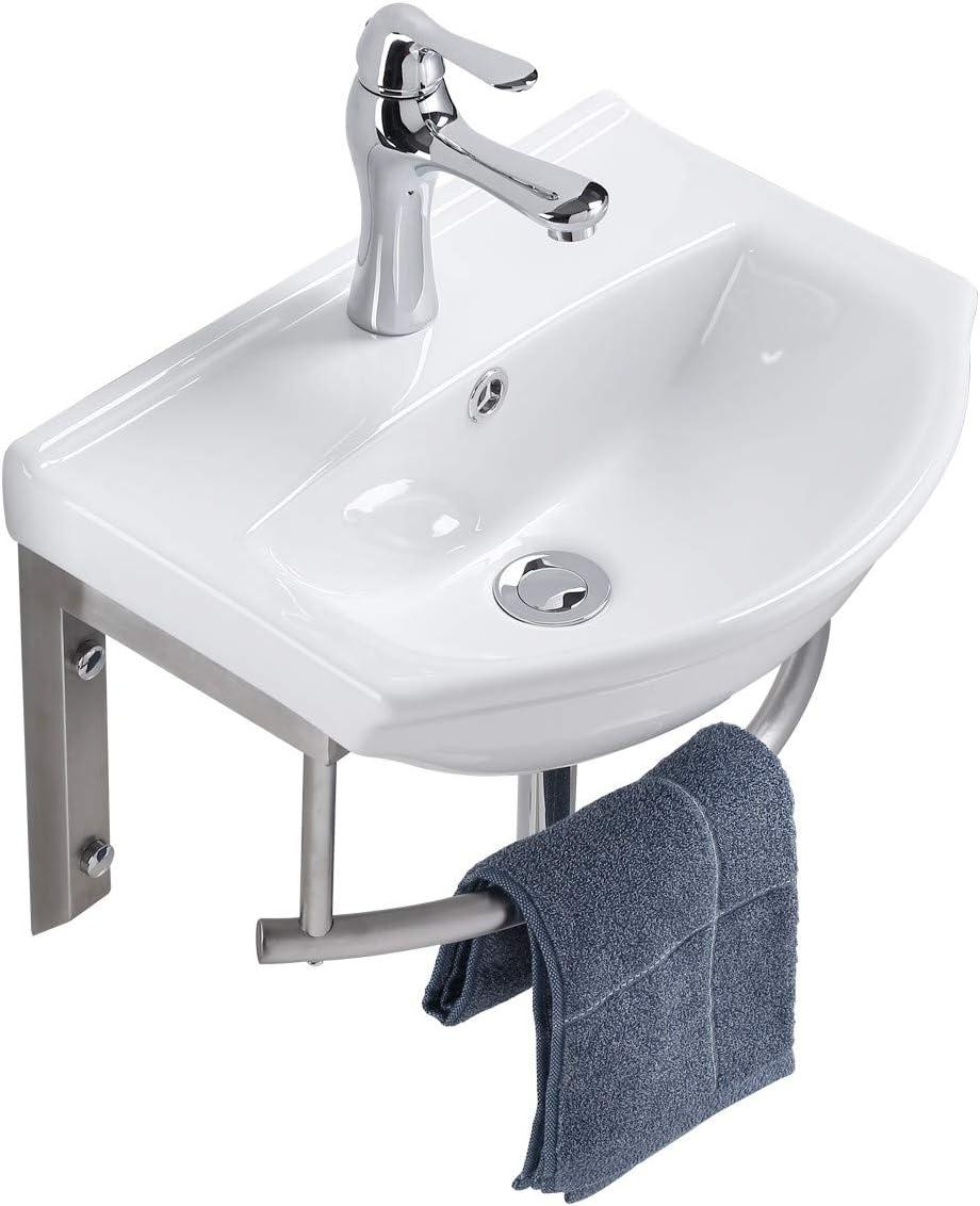 The Renovators Supply Inc. 13.75'' White Vitreous China U-Shaped Bathroom Sink with Overflow