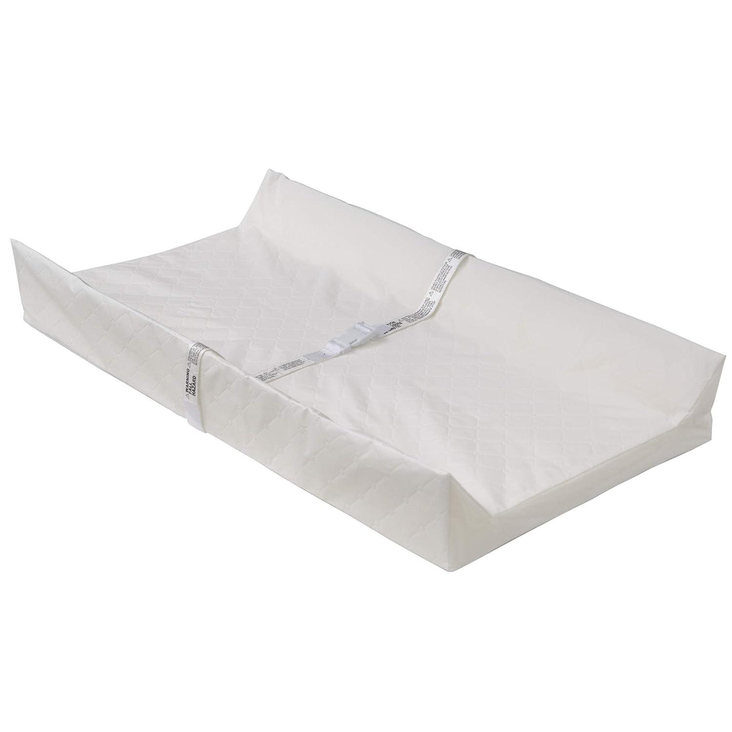 White Foam Contoured Changing Pad with Waterproof Cover