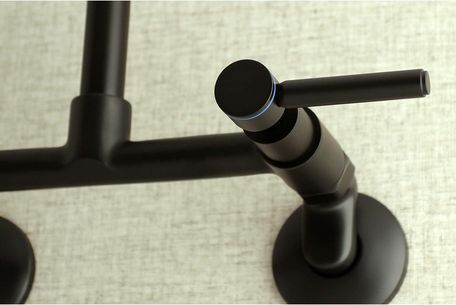 Concord Adjustable Matte Black Wall-Mount Kitchen Faucet