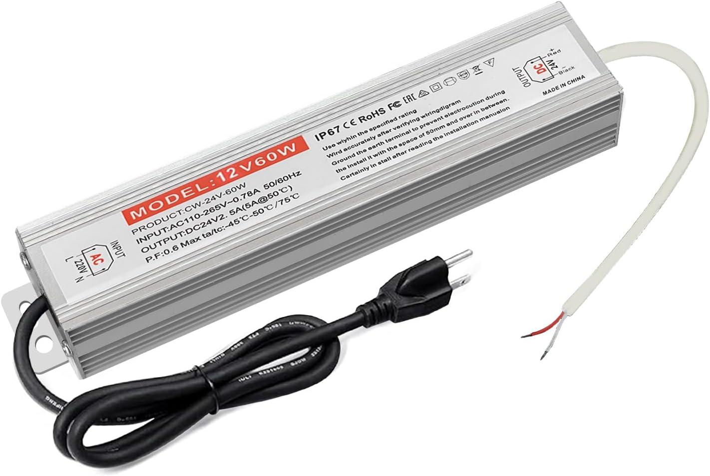 QNNP® LED Driver 150 Watts 12V DC Low Voltage Transformer Waterproof IP67 Power Supply Transformer Adapter AC 100V-120V to 12V DC, LED Power Supply for Indoor Outdoor LED Lighting