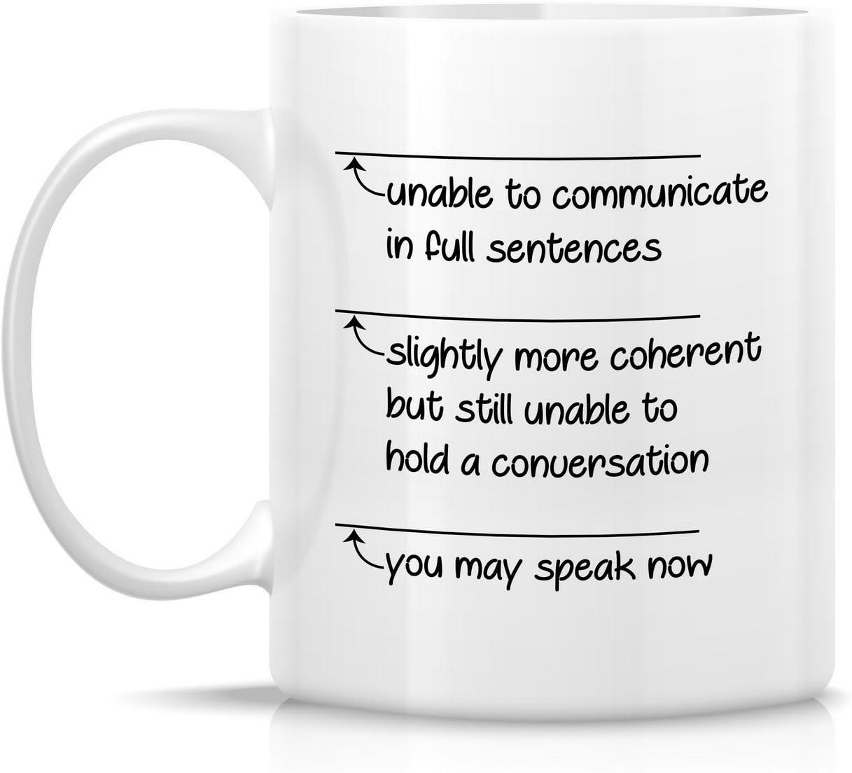 Aviento You May Speak Now 11 Ounces Ultra White Ceramic Funny Coffee Mug