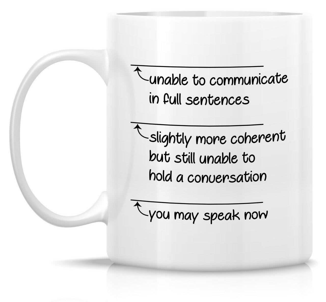 Aviento You May Speak Now 11 Ounces Ultra White Ceramic Funny Coffee Mug