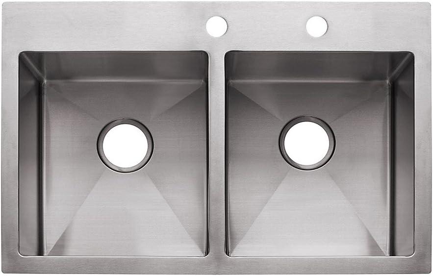 Vector 34" L x 23" W Double Basin Dual Mount Kitchen Sink