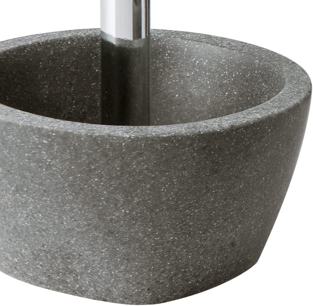 Charcoal Grey Stone Finish 4-Piece Bathroom Accessory Set