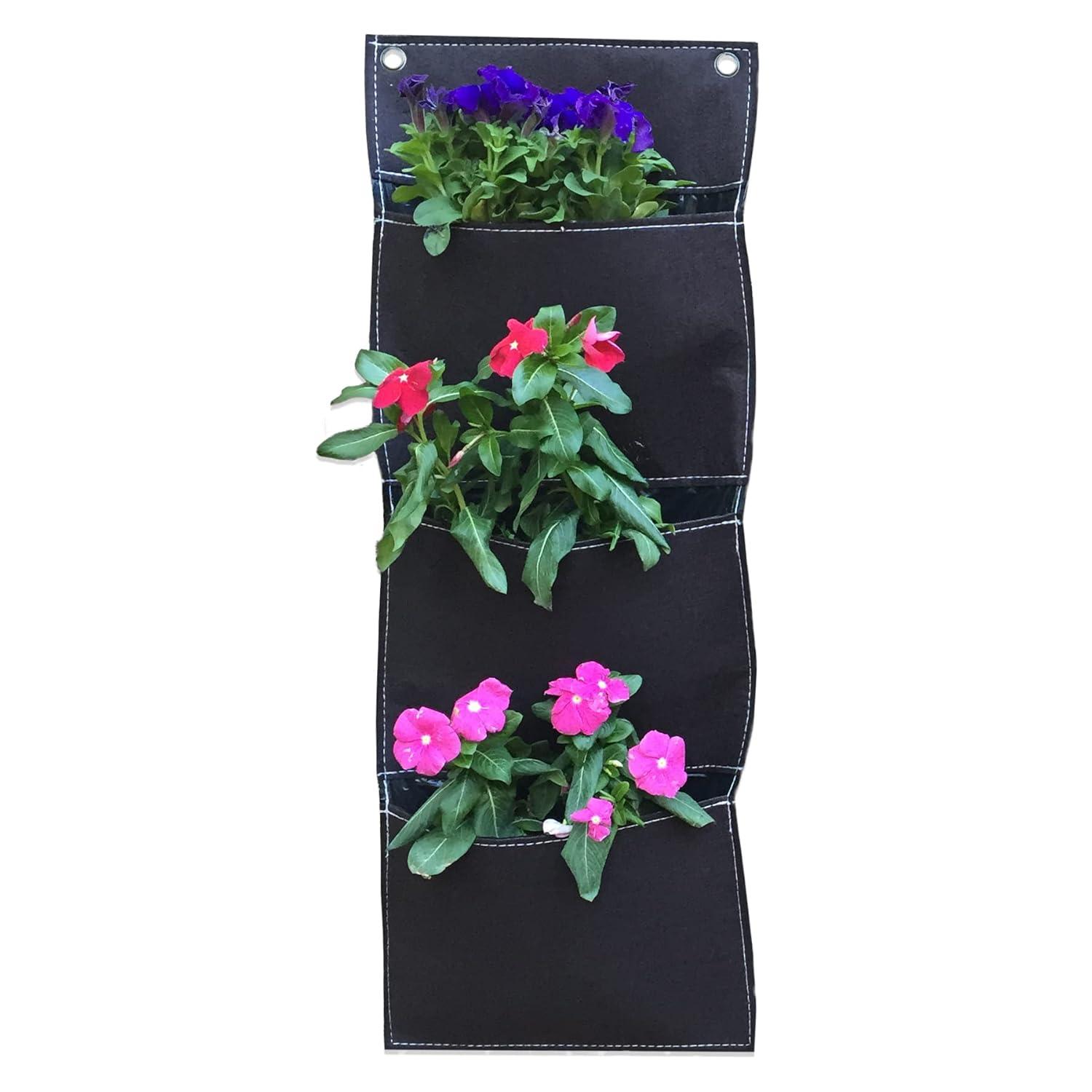 Viagrow Garden Vertical Planter Multi Pocket Wall Mount Living Growing Bag Felt Indoor/Outdoor Herb Pot, 9-Pocket (3x3)