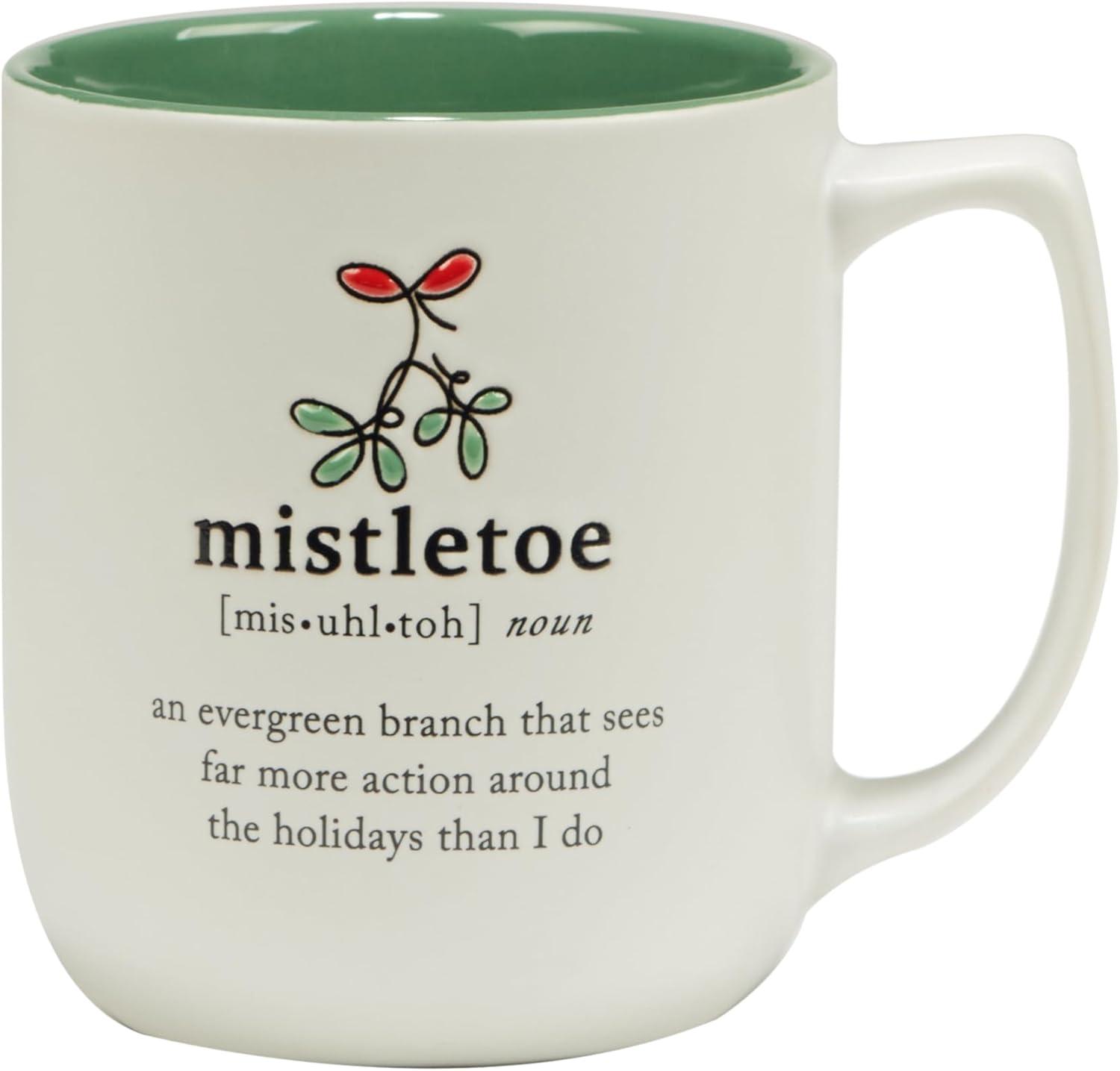 Christmas Fun White Ceramic Holiday Mugs, Set of 6