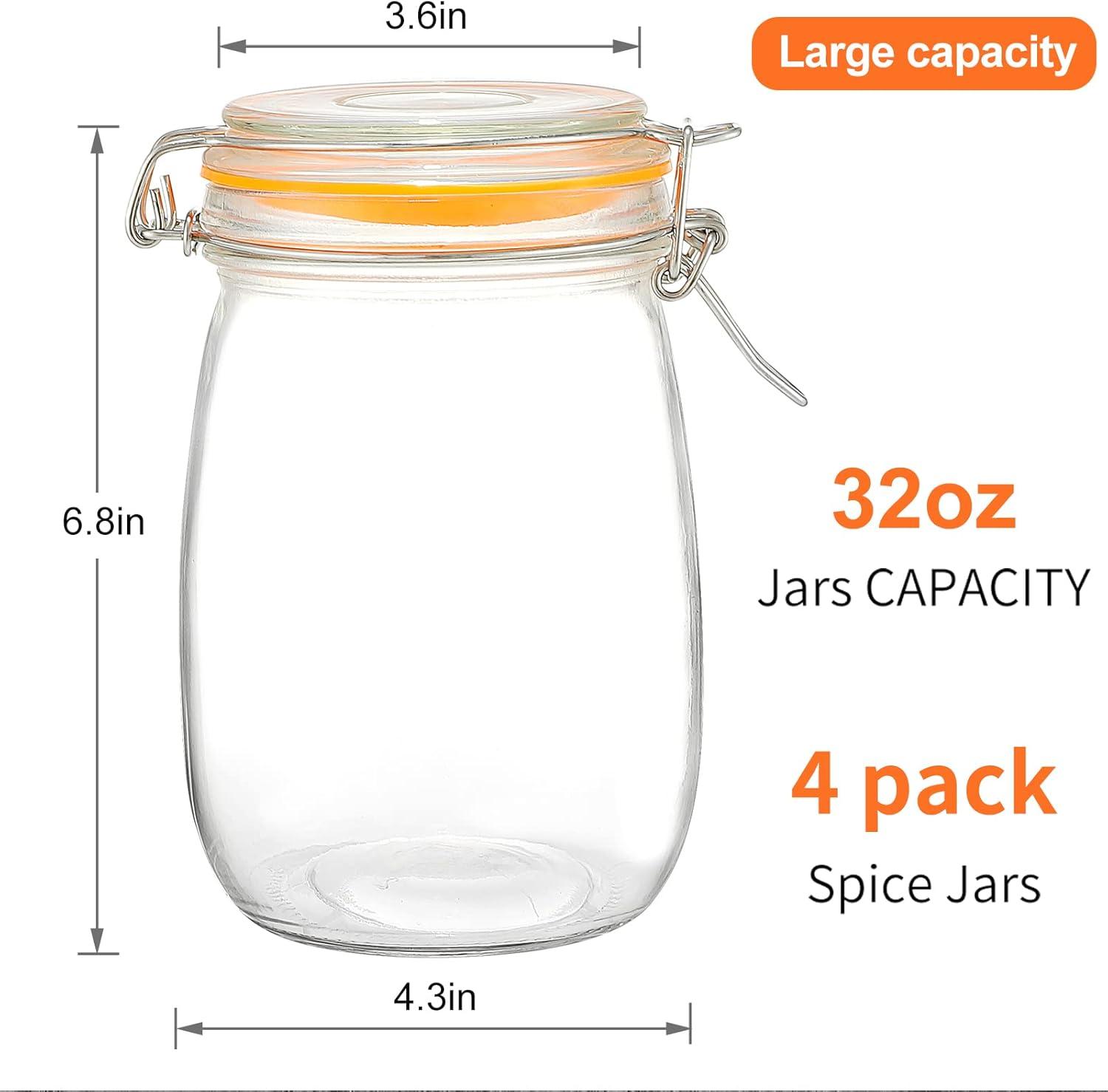 Clear BPA-Free Glass Wide Mouth Mason Jars Set