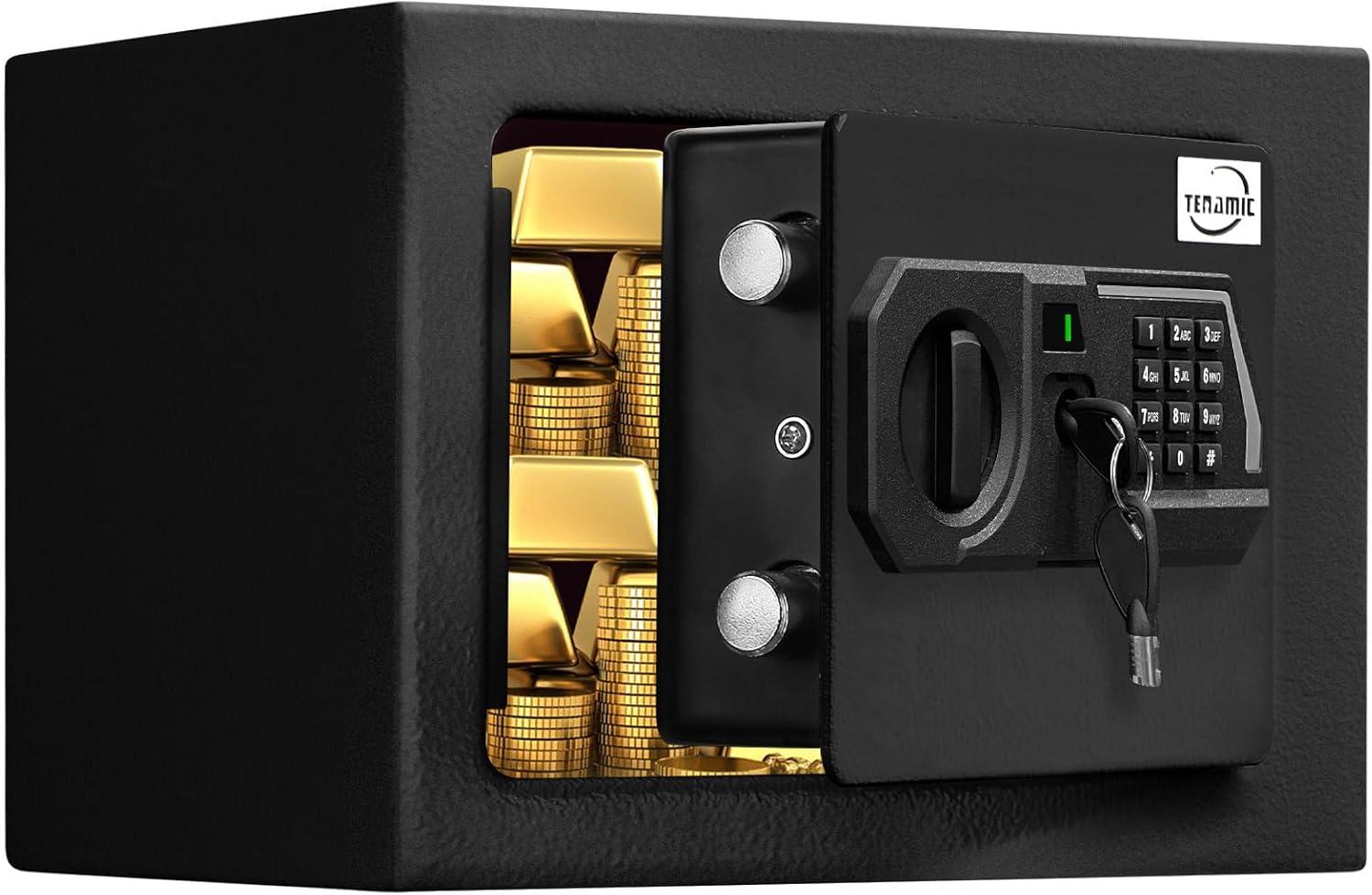 MASTER CRAFT WINDOW AND DOOR Safe Box 0.23 Cubic Feet Electronic Digital Security Box, Keypad Lock Box Cabinet Safes, Solid Alloy Steel Office Hotel Home Safe