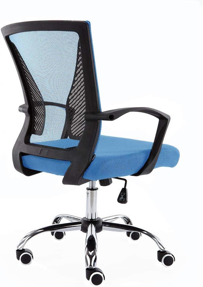 Modern Home Zuna Mid-Back Office Task Chair - Ergonomic Back Supporting Mesh Back Desk Chair (Black/Aqua)