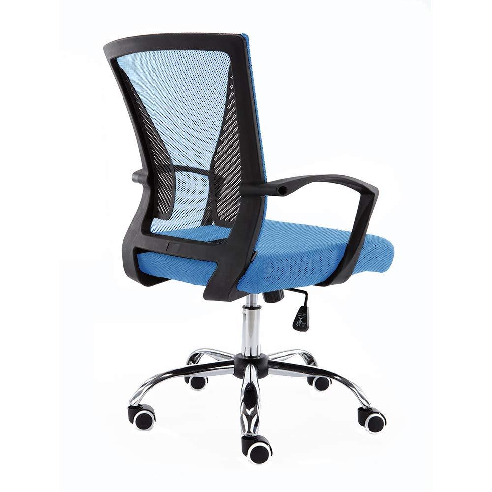 Modern Home Zuna Mid-Back Office Task Chair - Ergonomic Back Supporting Mesh Back Desk Chair (Black/Aqua)