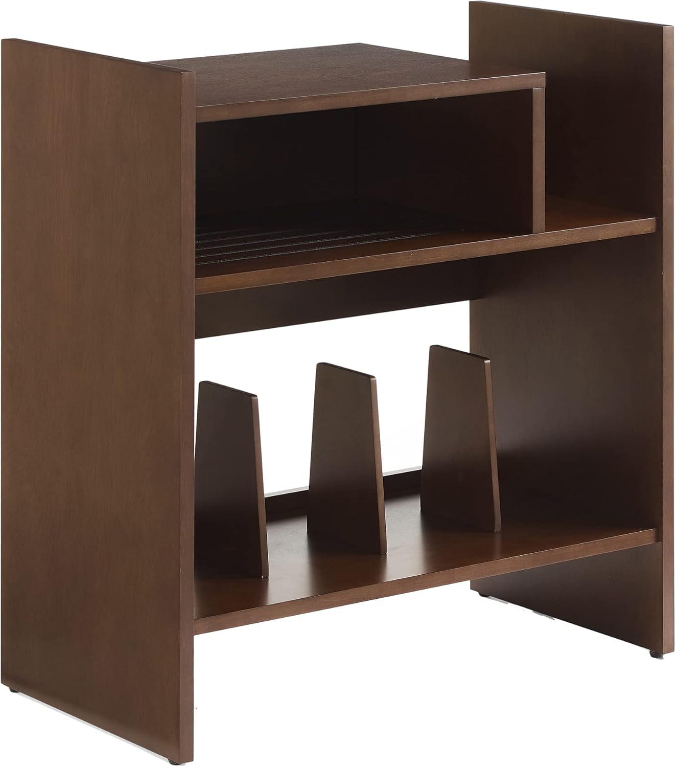 Portland Dark Brown MDF Turntable Stand with Cabinet