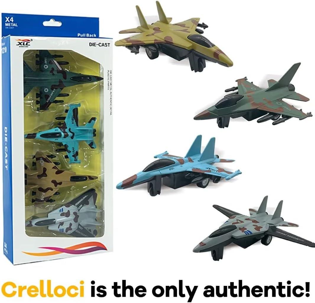 4PCS Diecast Fighter Jets Pullback Airplane Toys Military Plane Fighter Toys Alloy Mini Air Force Kids Playset Birthday Xmas Gifts for Boys and Girls