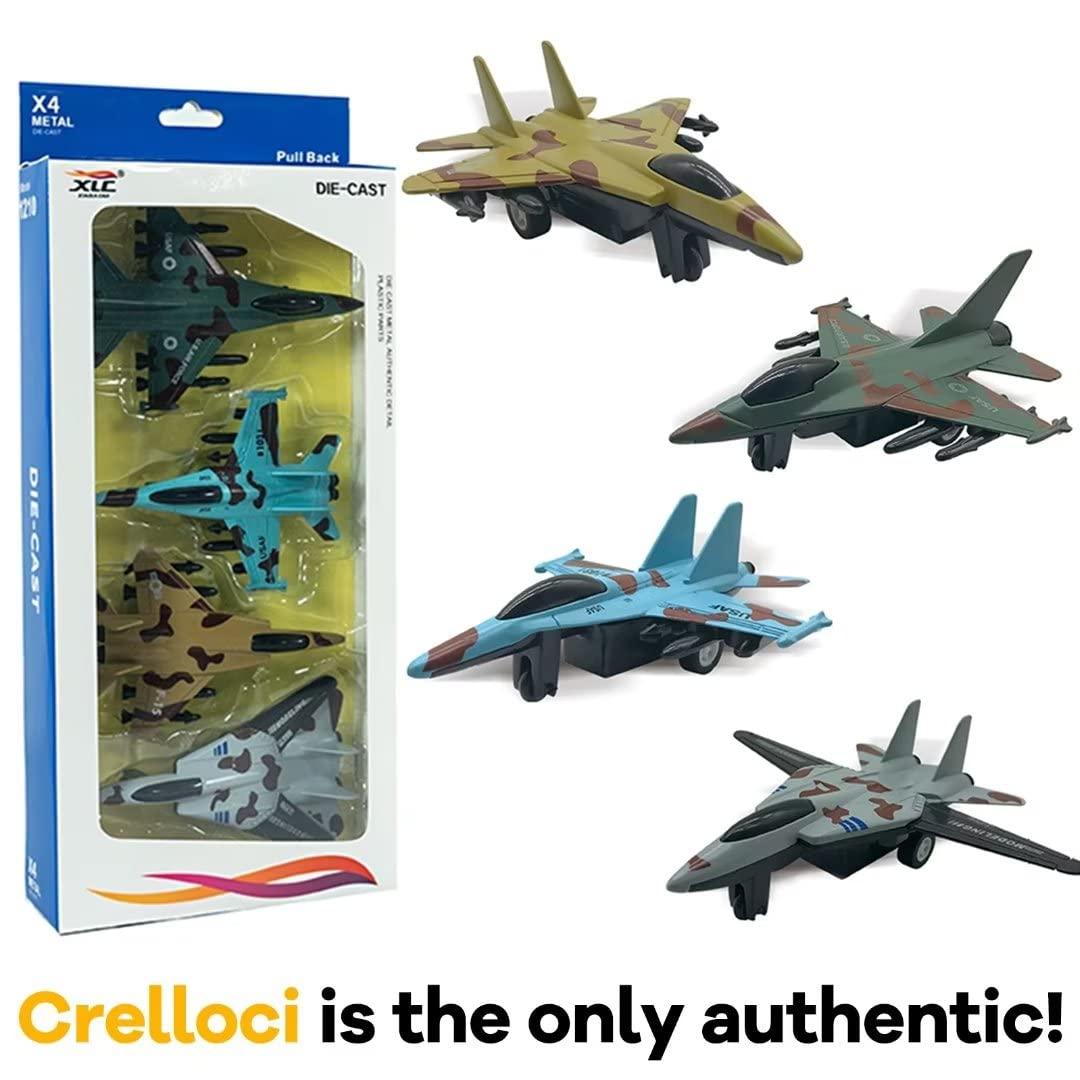 4PCS Diecast Fighter Jets Pullback Airplane Toys Military Plane Fighter Toys Alloy Mini Air Force Kids Playset Birthday Xmas Gifts for Boys and Girls
