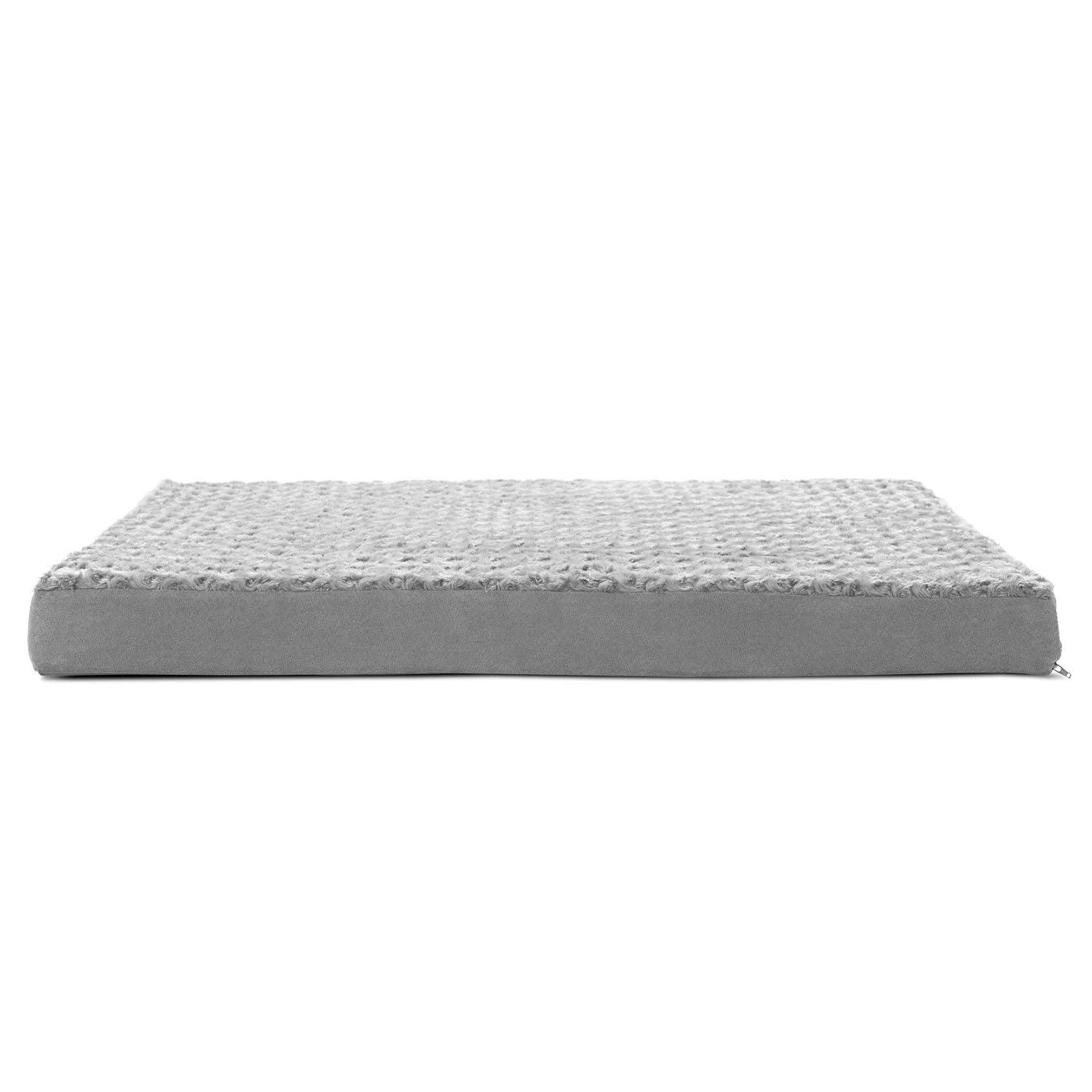 Furhaven Orthopedic Dog Bed for Large Dogs w/ Removable Washable Cover, For Dogs Up to 95 lbs - Ultra Plush Faux Fur & Suede Mattress - Chocolate, Jumbo/XL