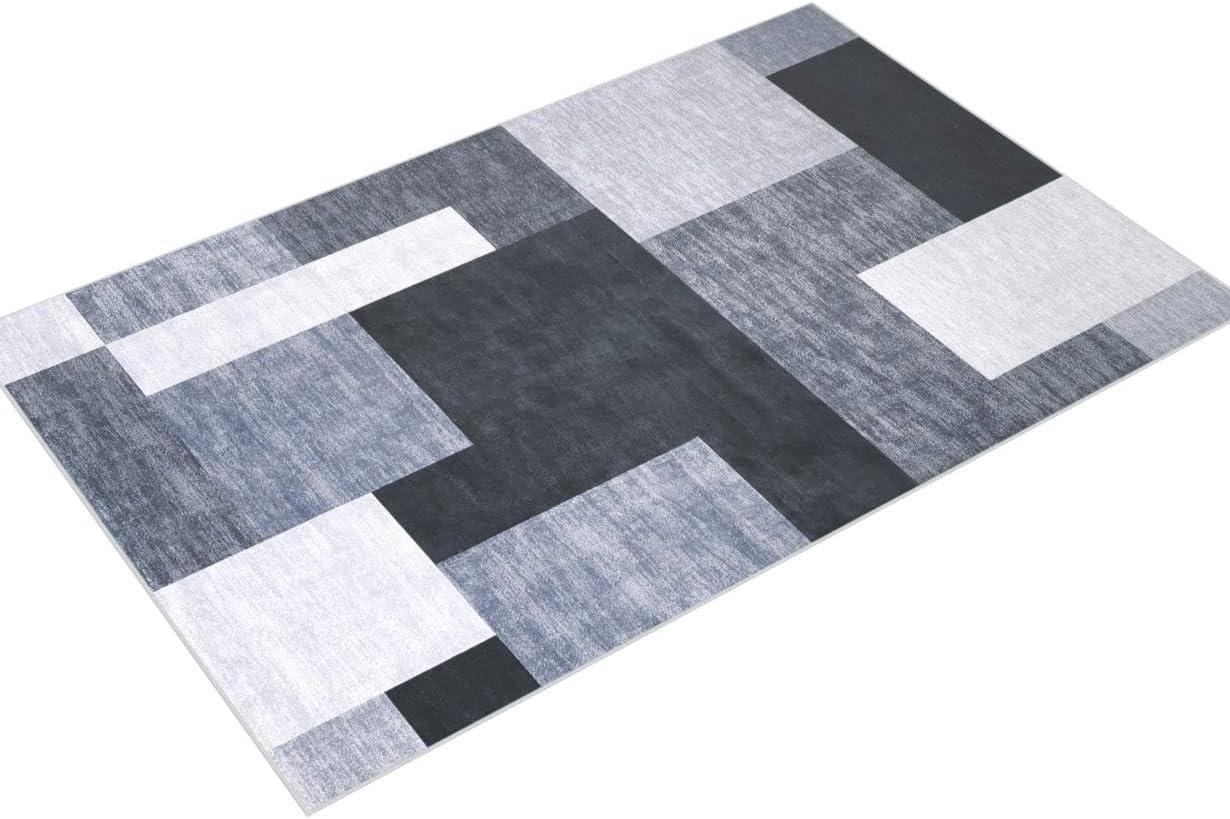 Modern Geometric Area Rug Machine Washable Rugs for Living Room Bedroom