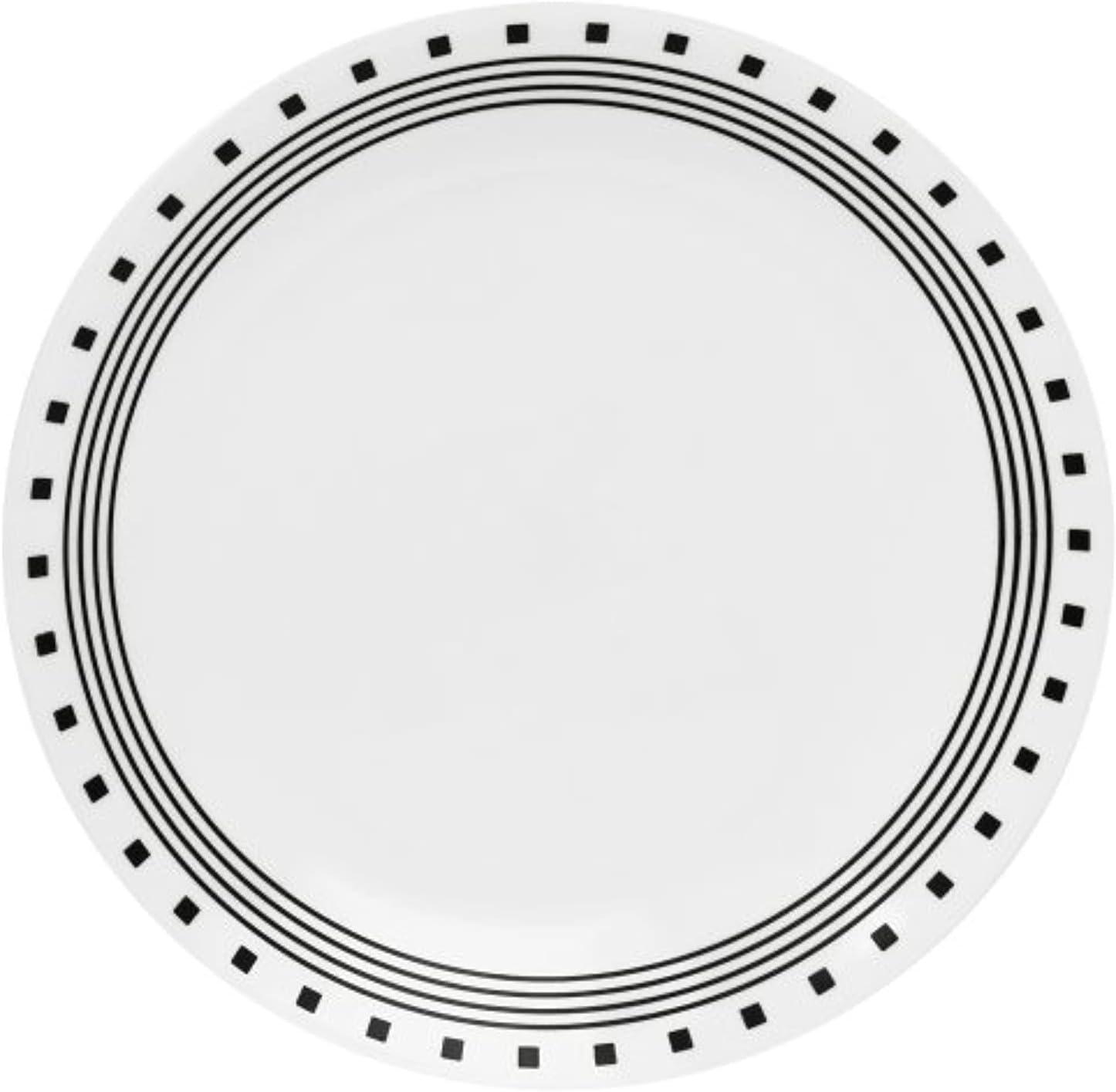 Corelle Livingware Black/White Glass City Block Dinner Plate 10-1/4 in. D 1pk/each
